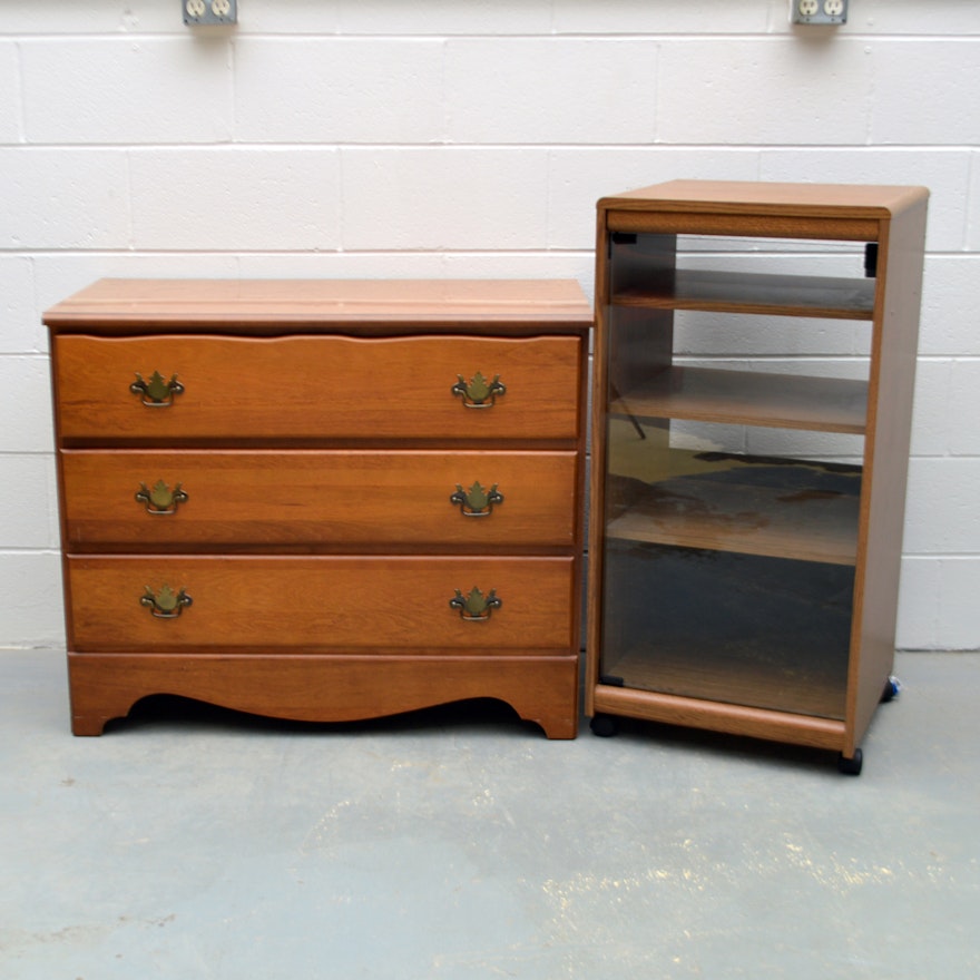 Vintage Chest of Drawers and Media Cabinet