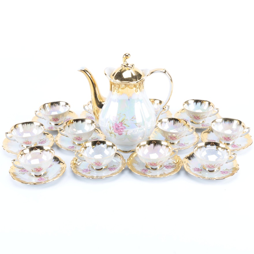 Vintage Bavarian Lustre Gold Tea Set