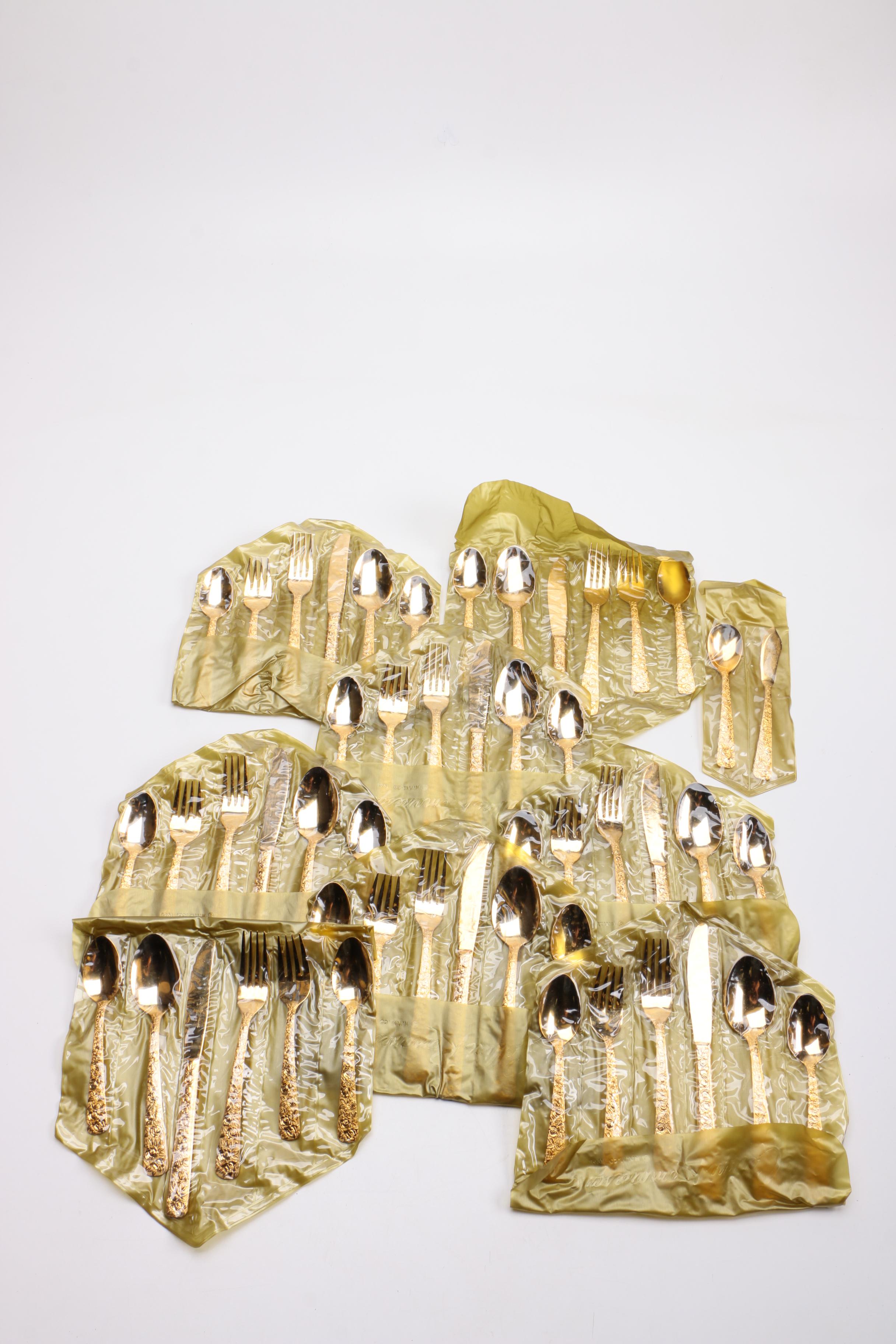 Cellini Romanesque Gold Tone Flatware