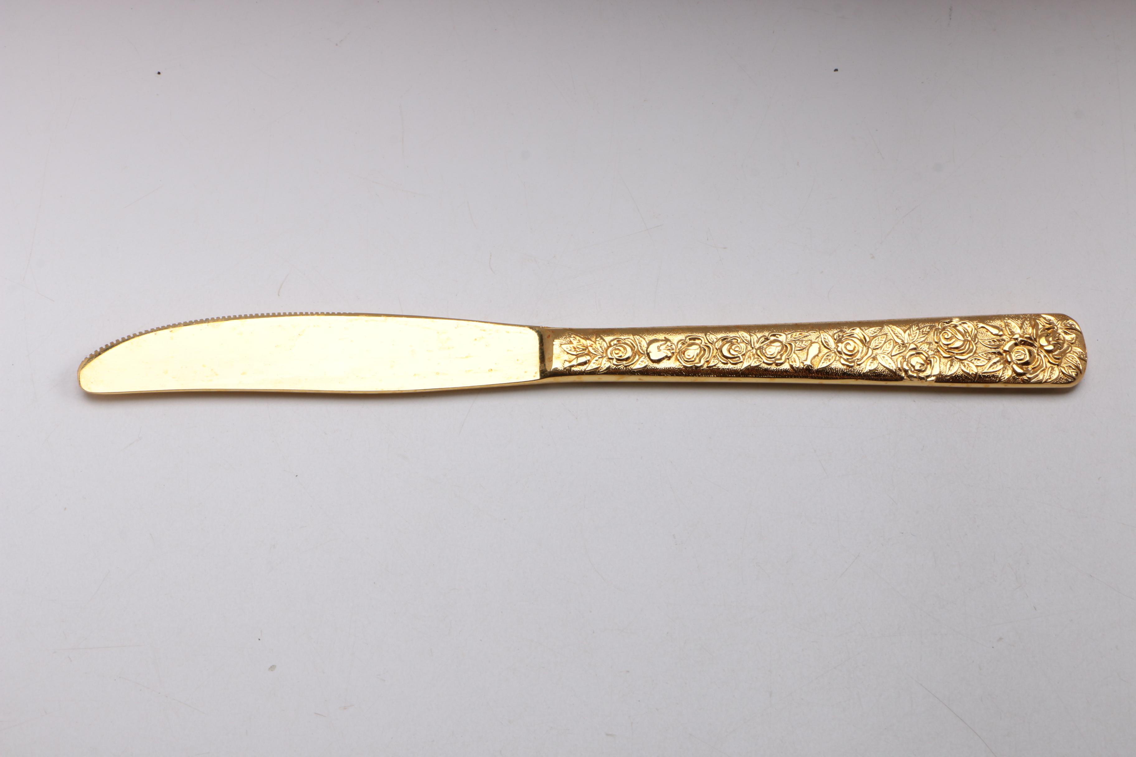 Cellini Romanesque Gold Tone Flatware