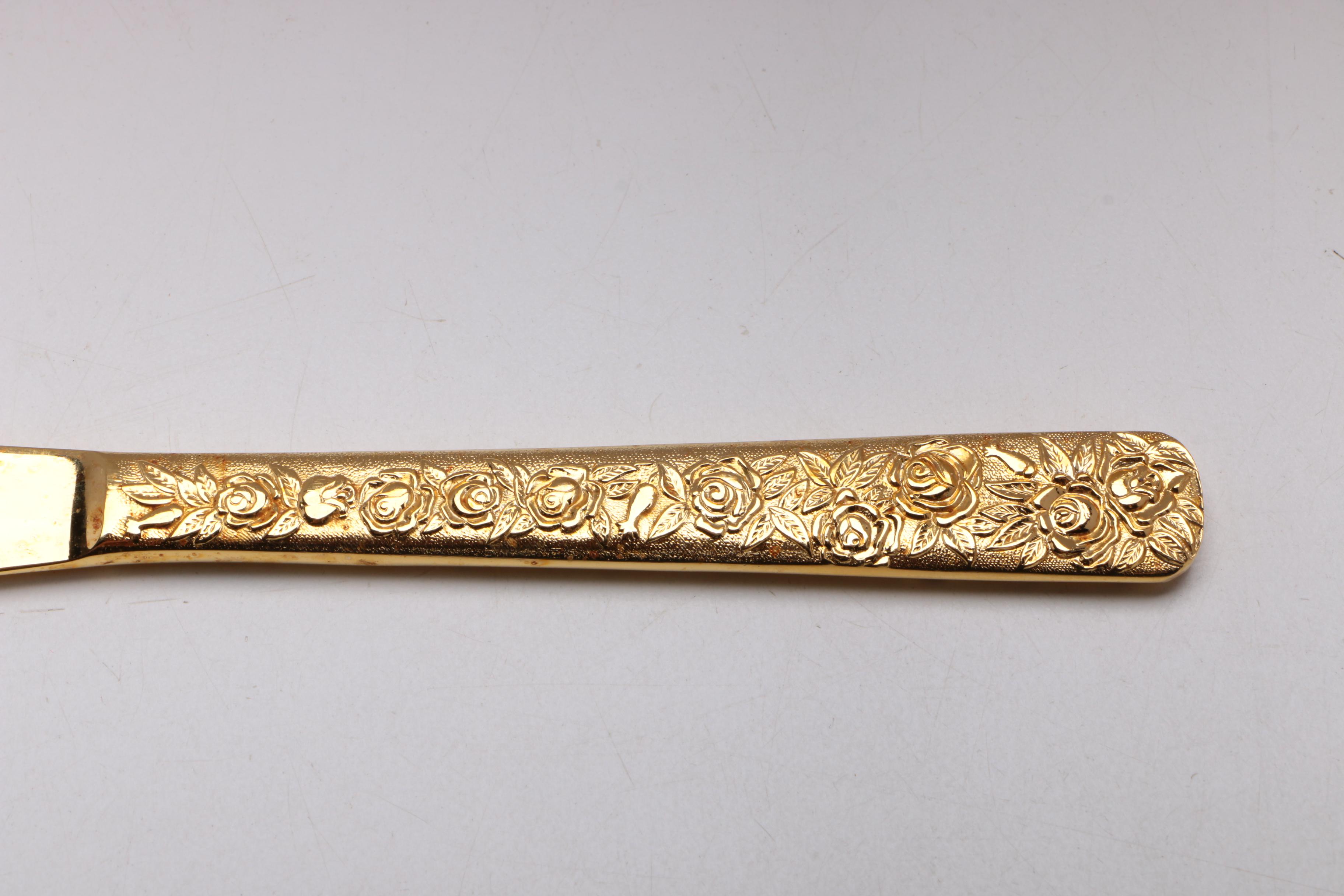 Cellini Romanesque Gold Tone Flatware