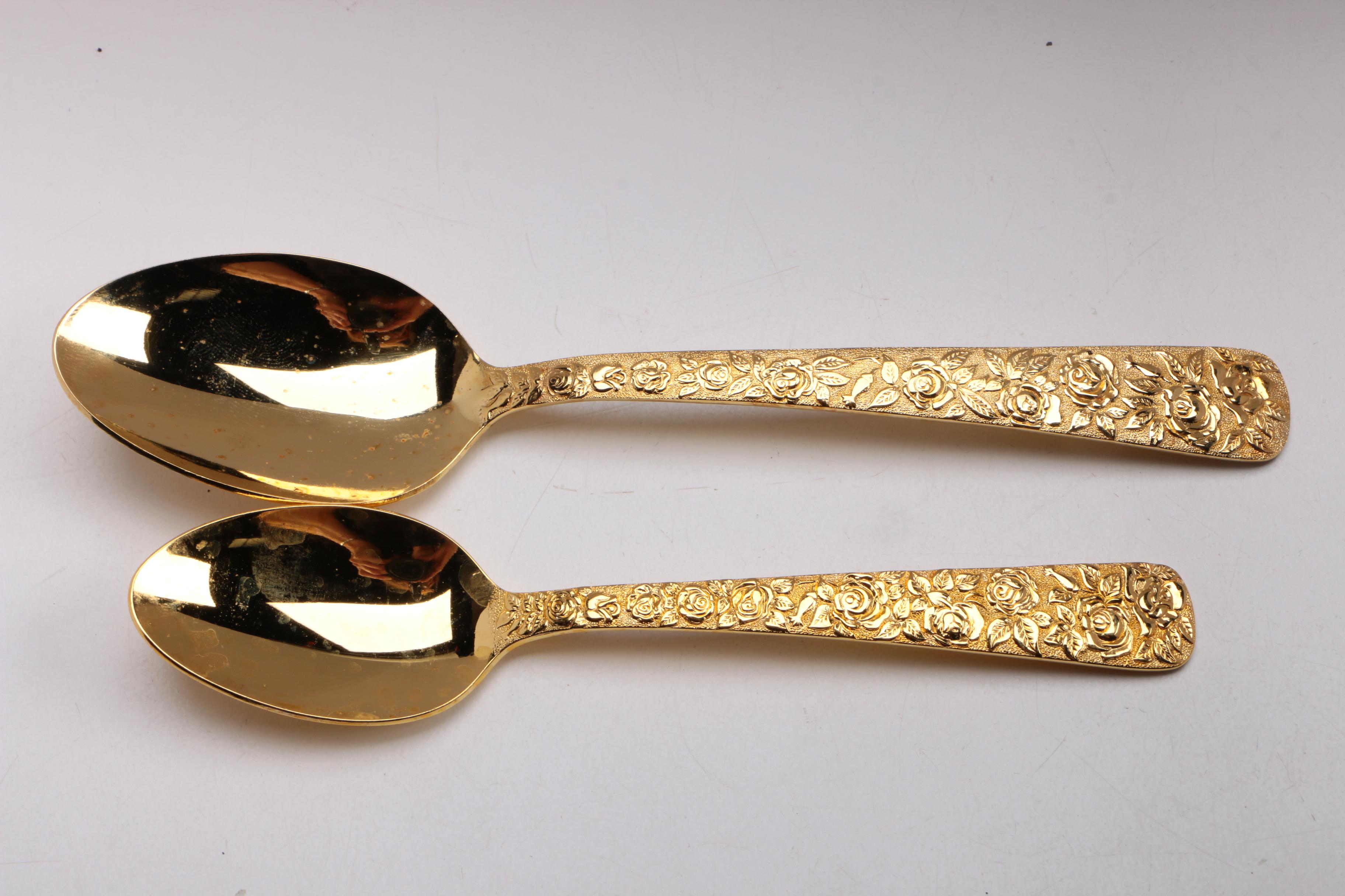 Cellini Romanesque Gold Tone Flatware