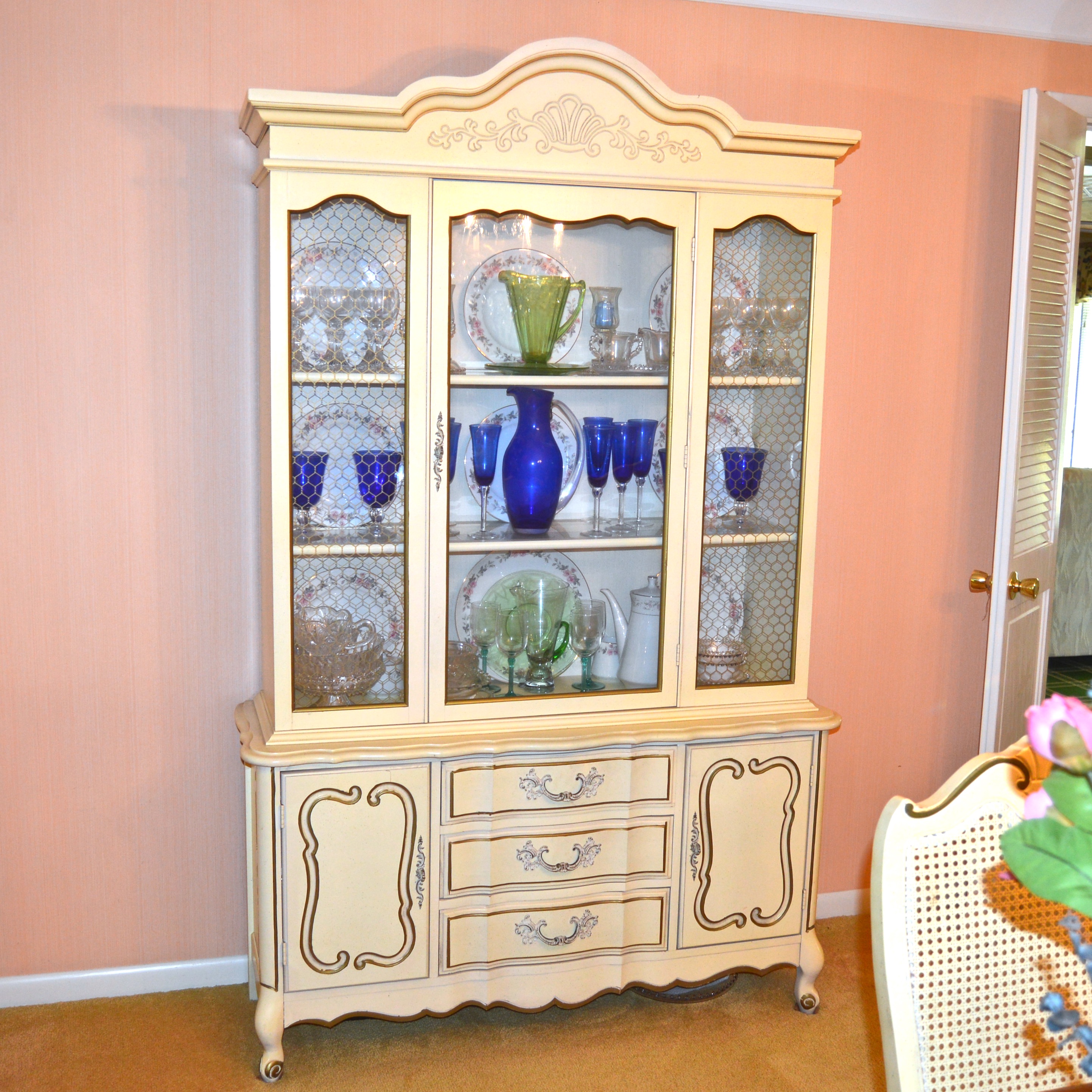 French Provincial Style China Cabinet