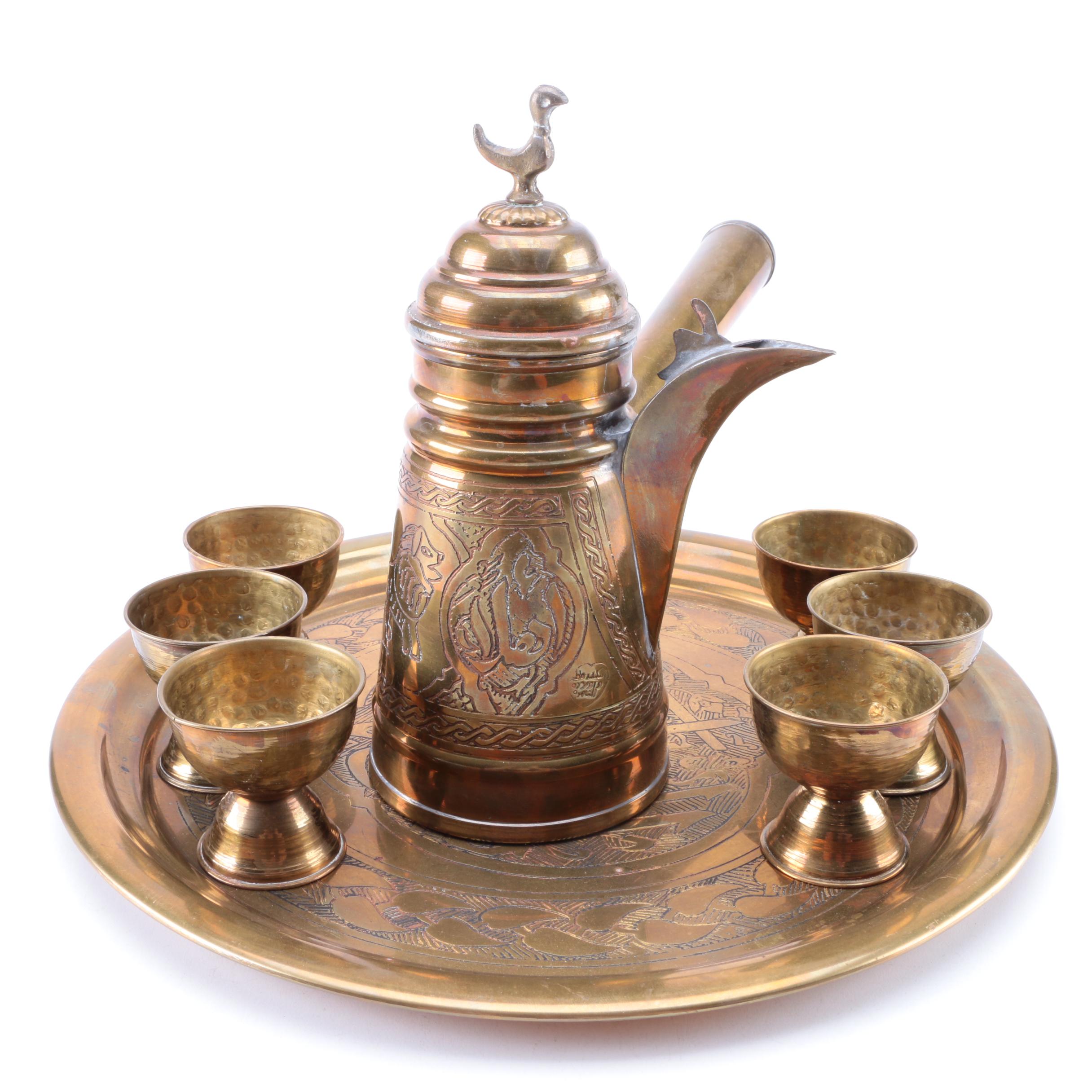 Iskandar Matar & Sons Nazareth Brass Coffee Set