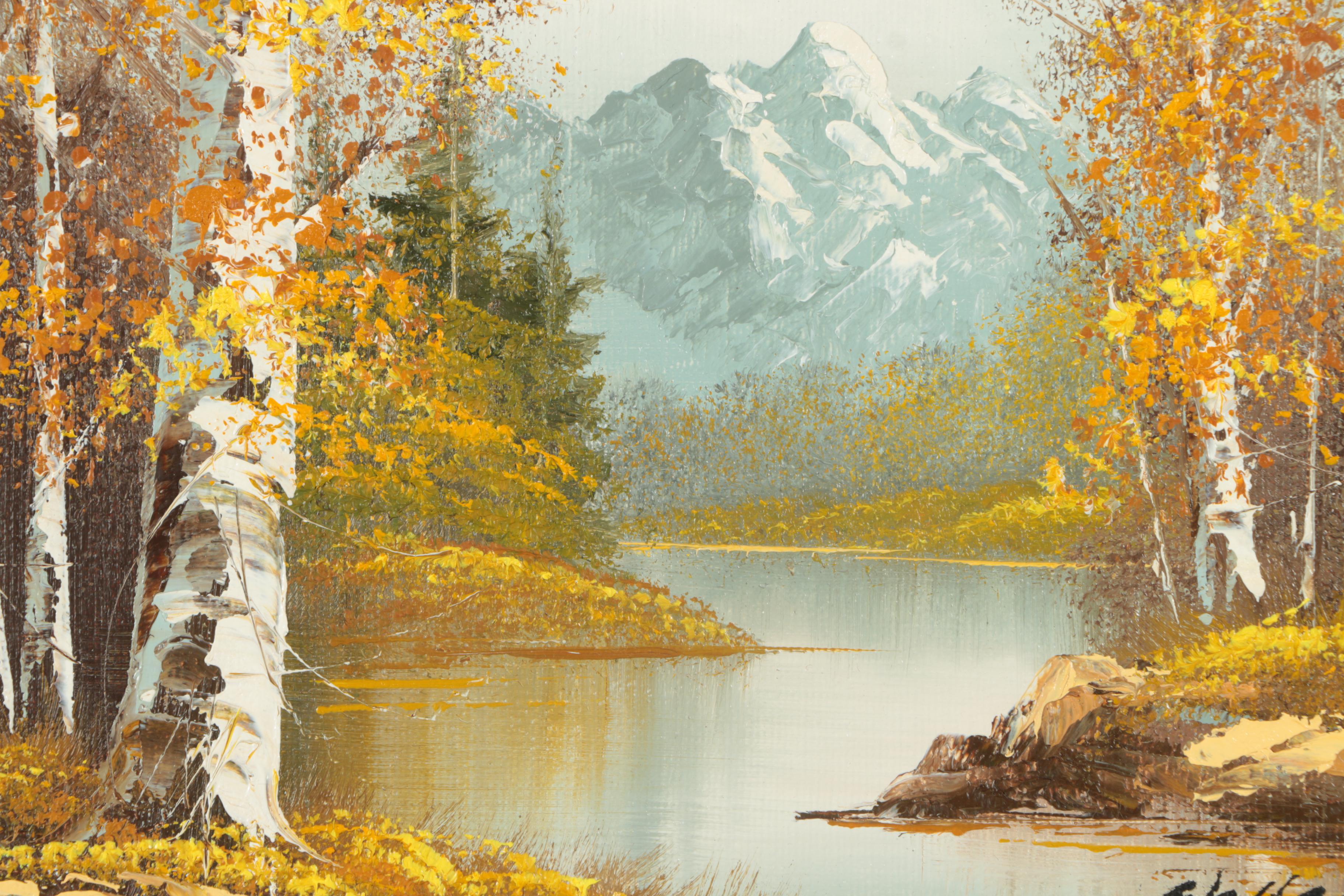 Wallace Oil Painting on Canvas of Wooded Scene