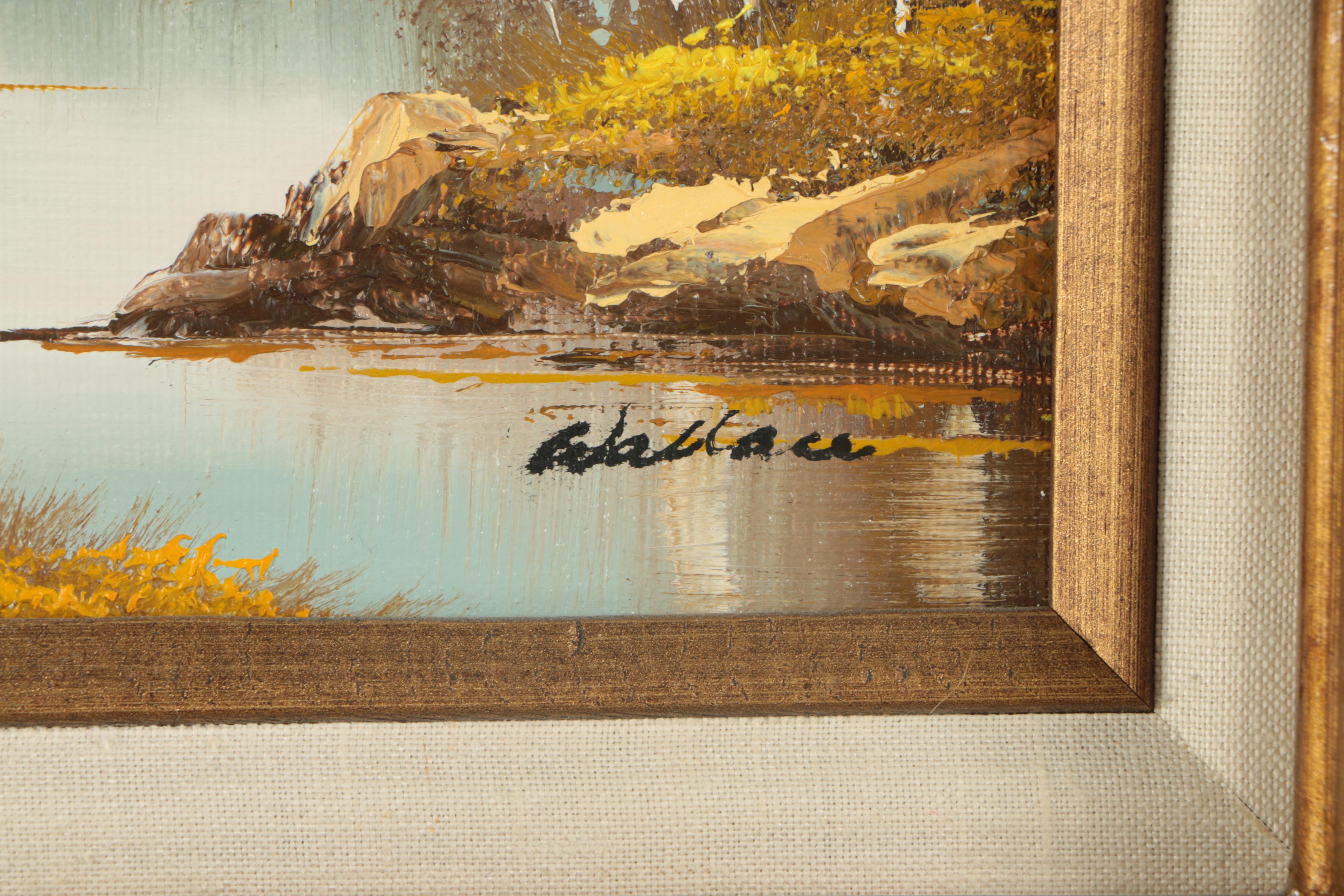 Wallace Oil Painting on Canvas of Wooded Scene