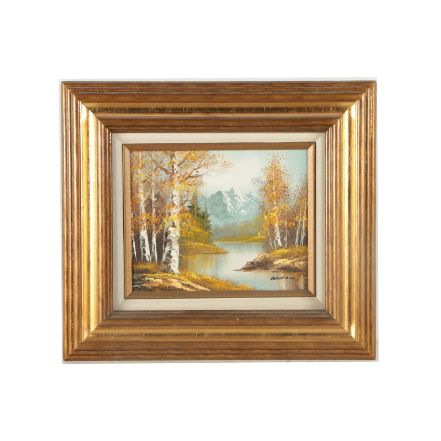 Wallace Oil Painting on Canvas of Wooded Scene