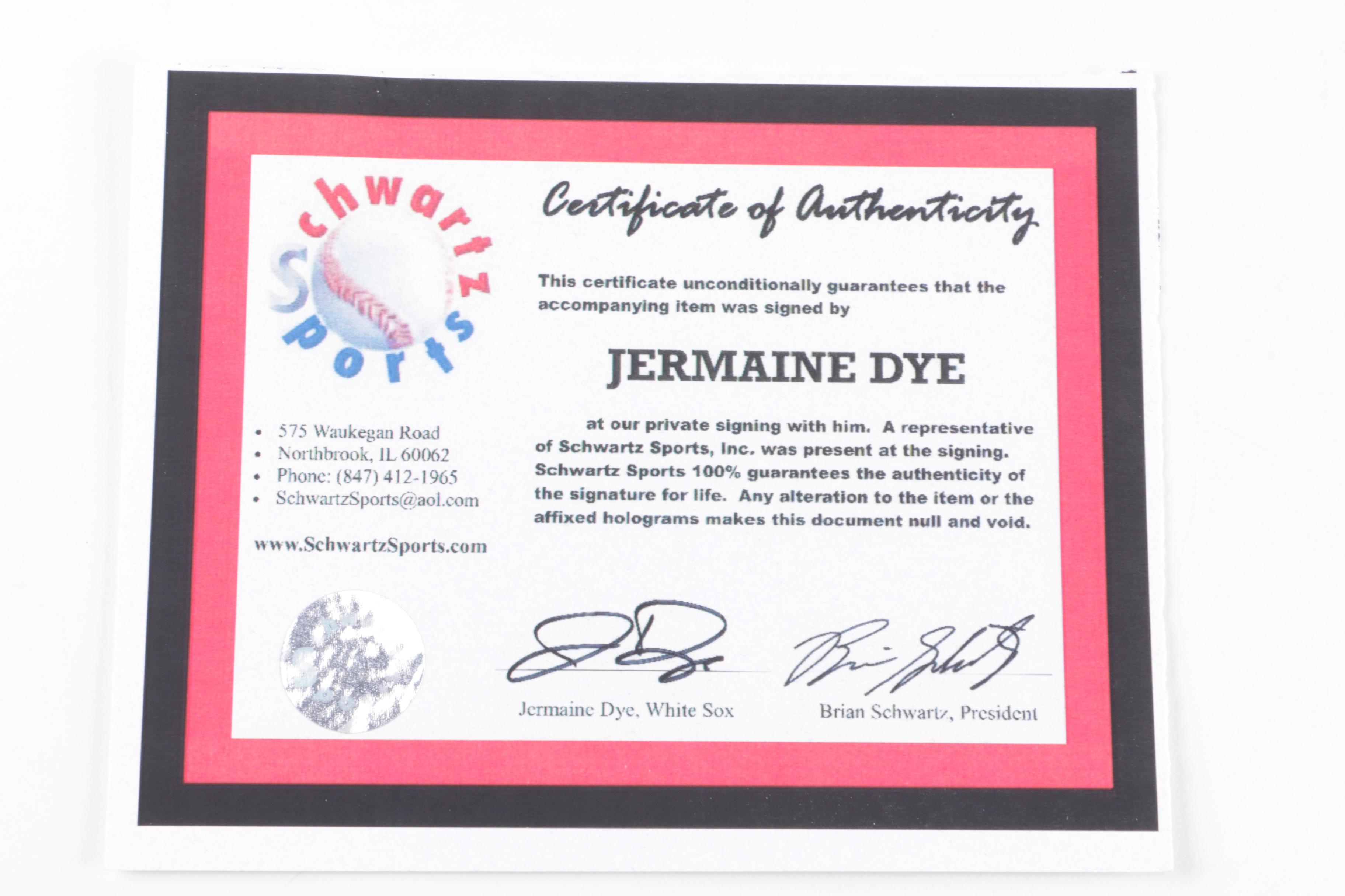 Jermaine Dye Signed Baseball