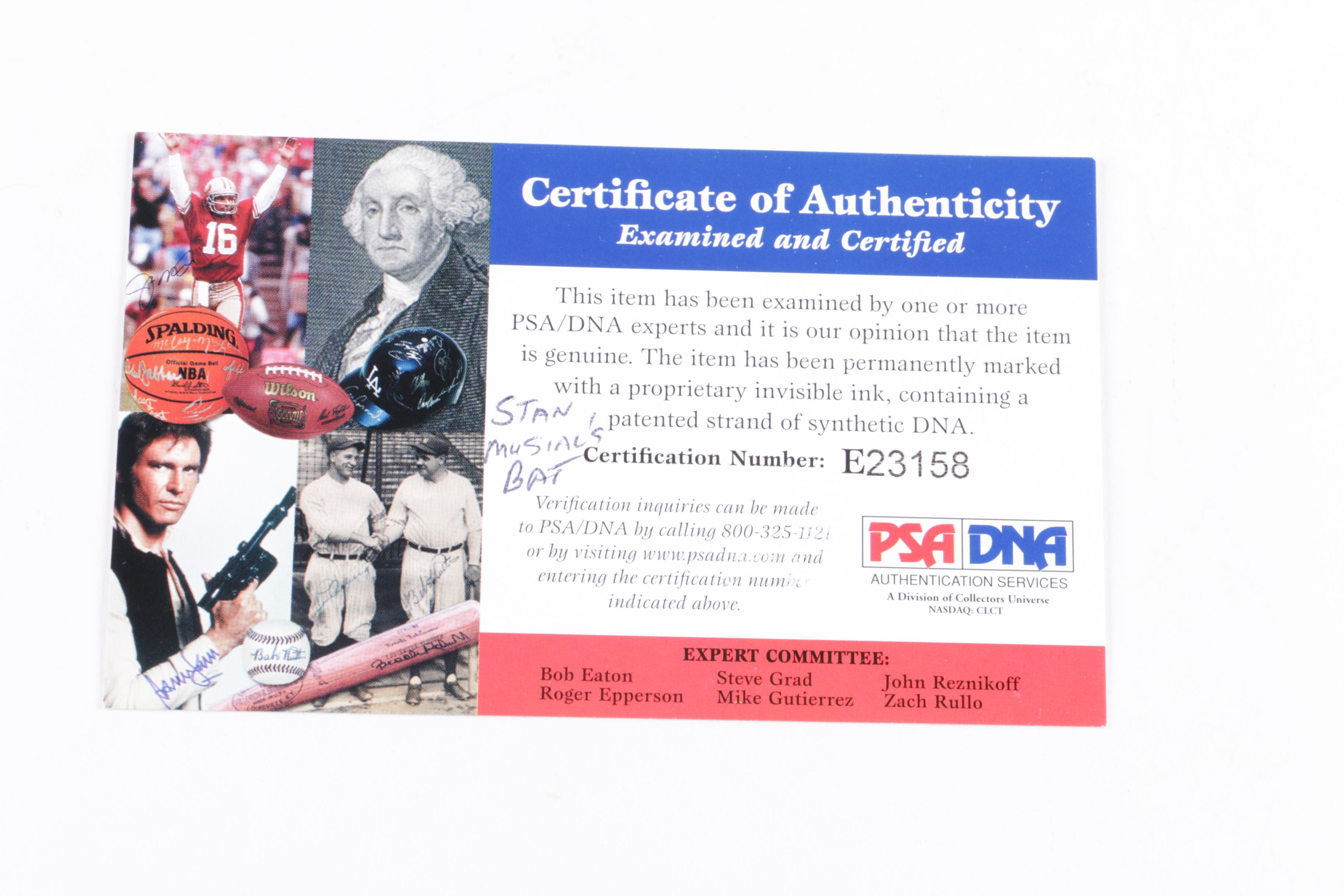 Autographed Stan Musial Adirondack Personal Model Baseball Bat