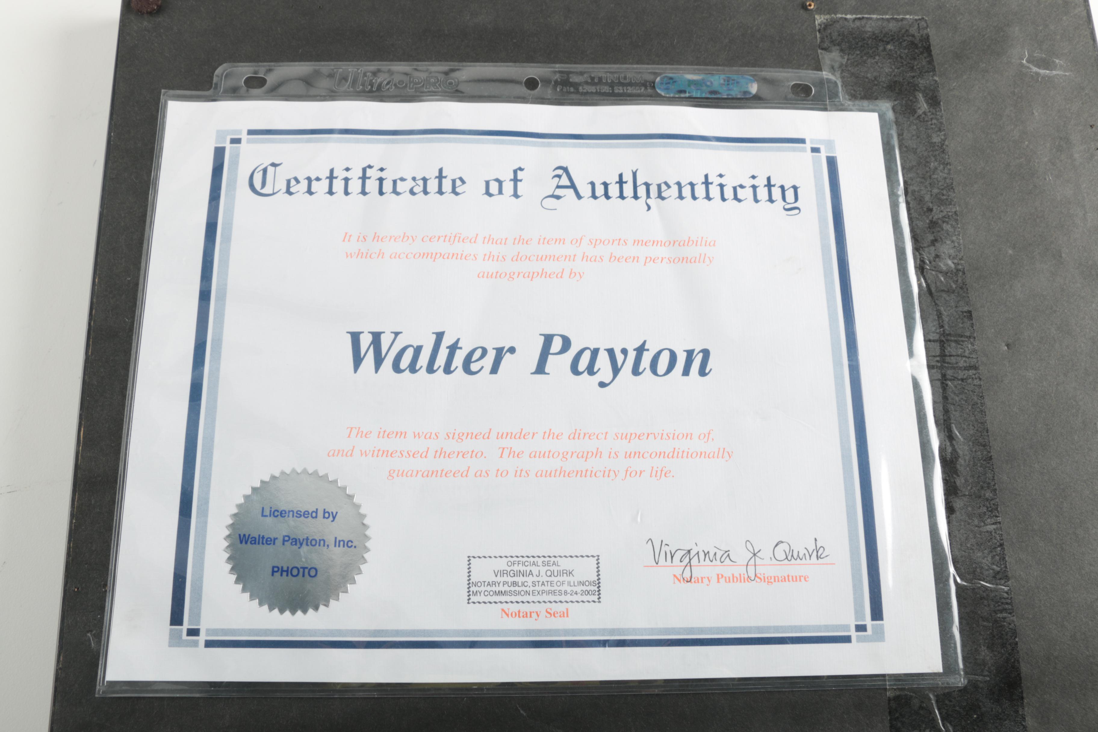 Autographed Walter Payton Photo