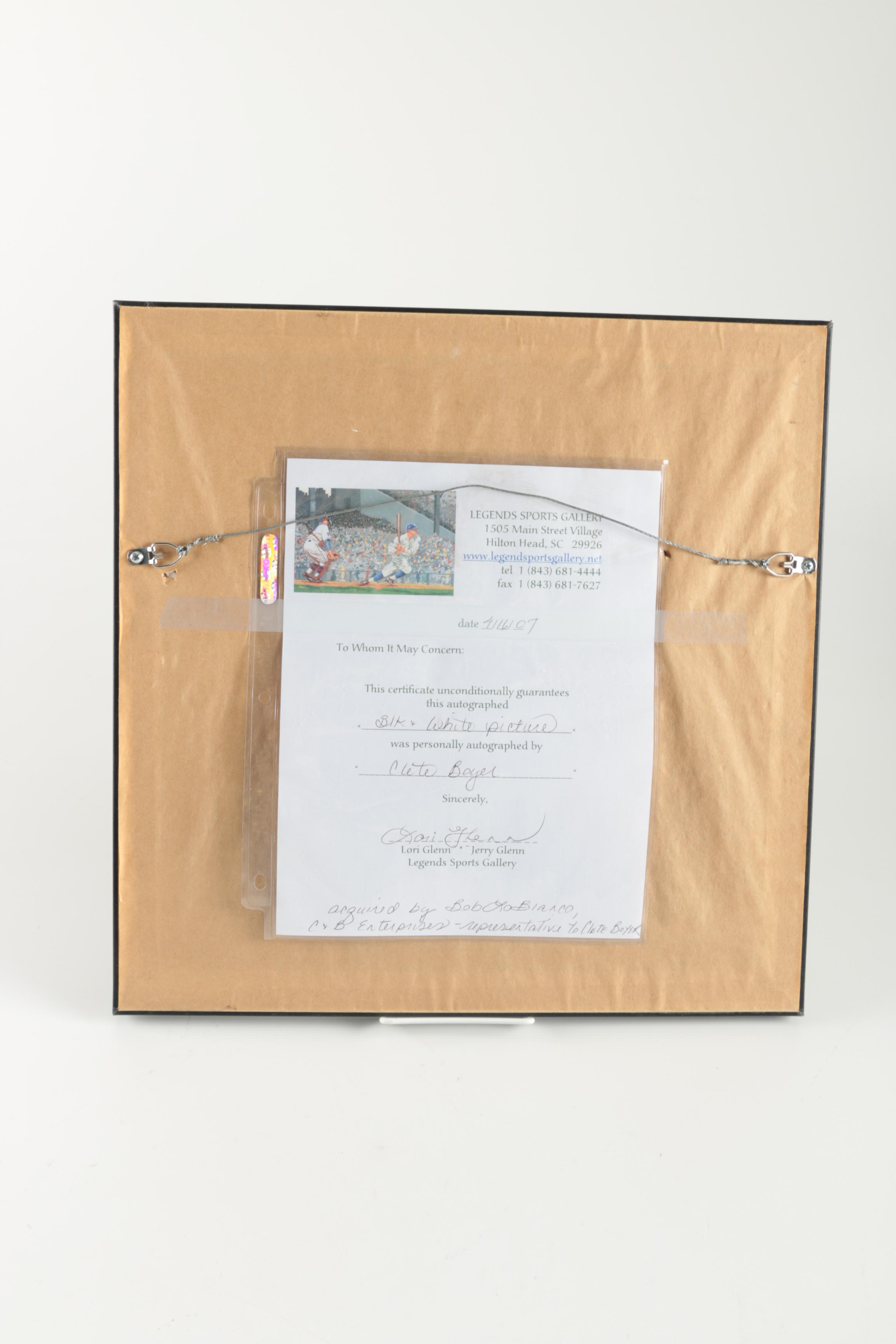 Clete Boyer Autographed Yankees Photo