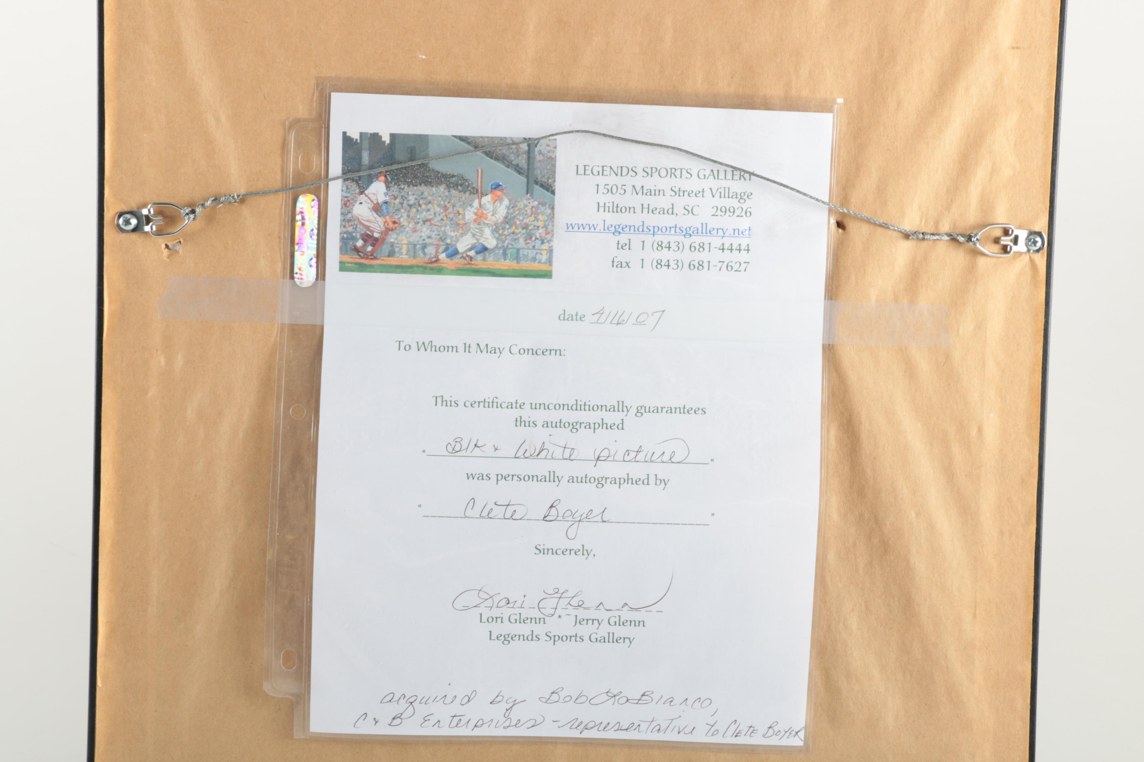 Clete Boyer Autographed Yankees Photo