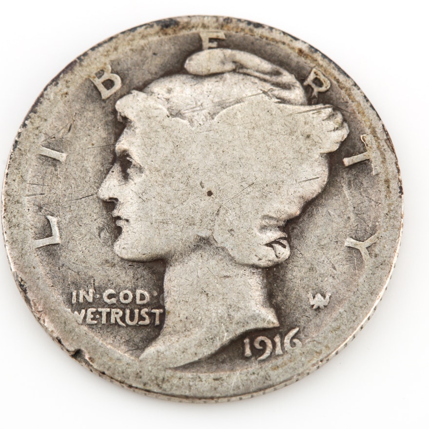 1916-S Silver Mercury Dime