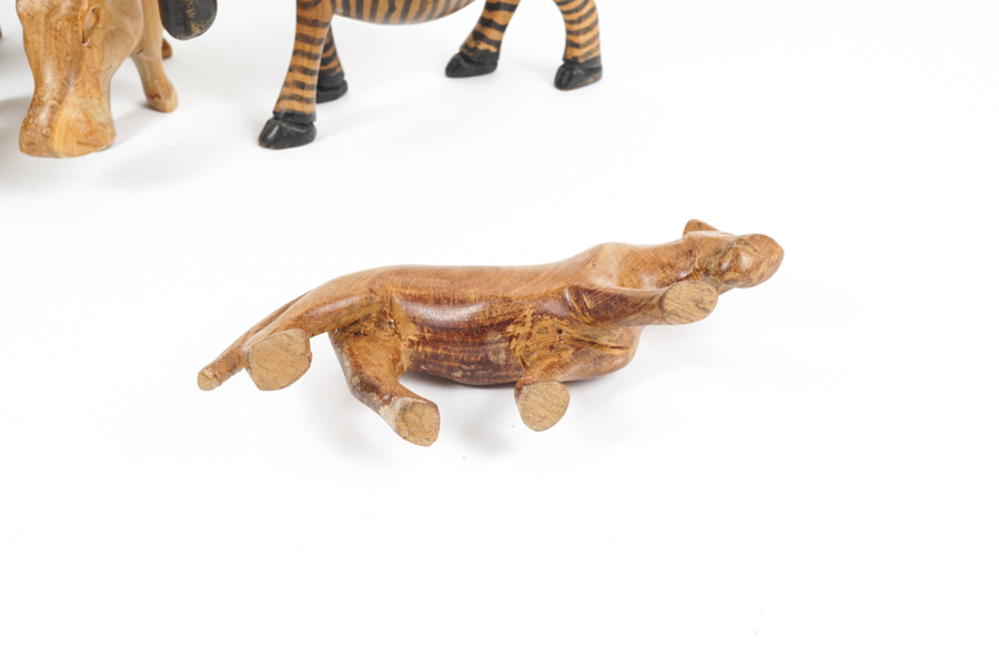 Assortment of Hand Carved African Animals