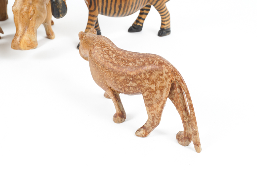 Assortment of Hand Carved African Animals