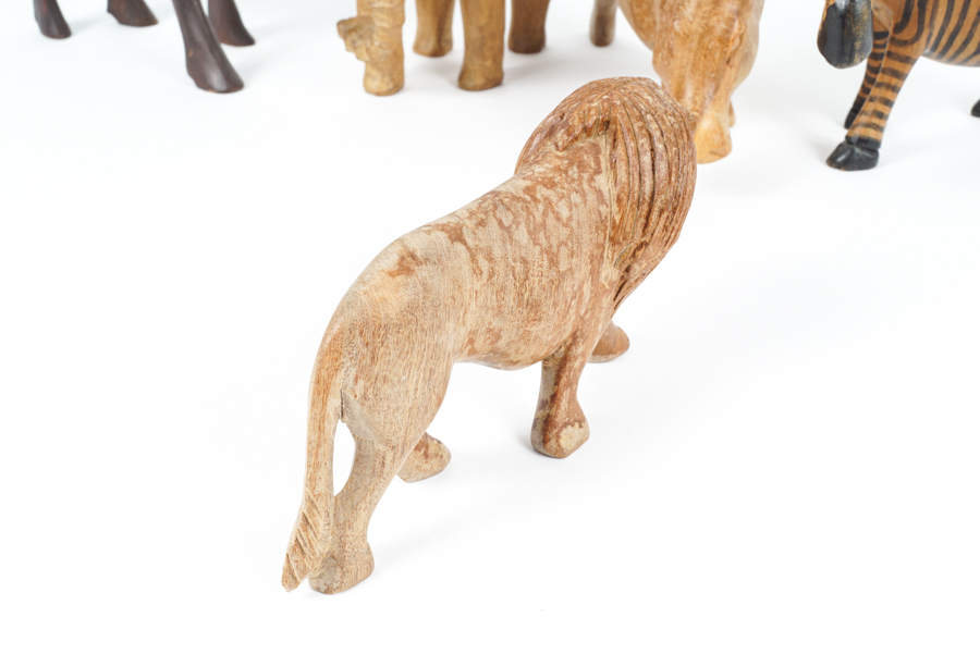 Assortment of Hand Carved African Animals