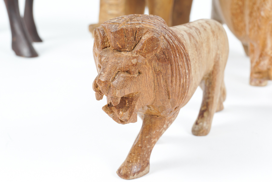 Assortment of Hand Carved African Animals