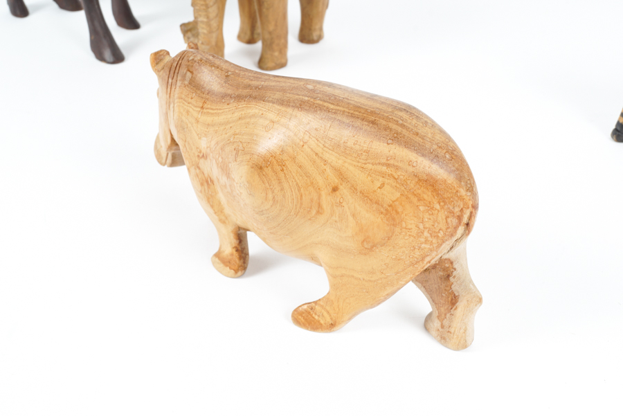 Assortment of Hand Carved African Animals