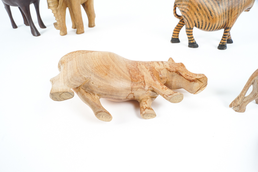 Assortment of Hand Carved African Animals
