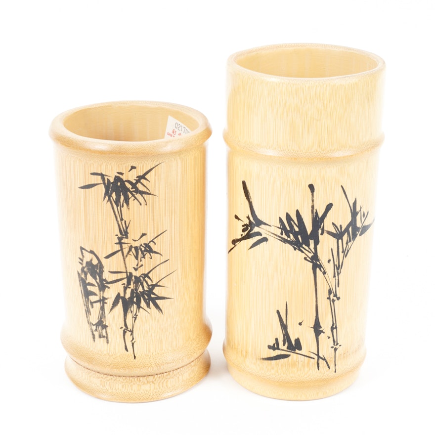 Pair of Chinese Bamboo Vases