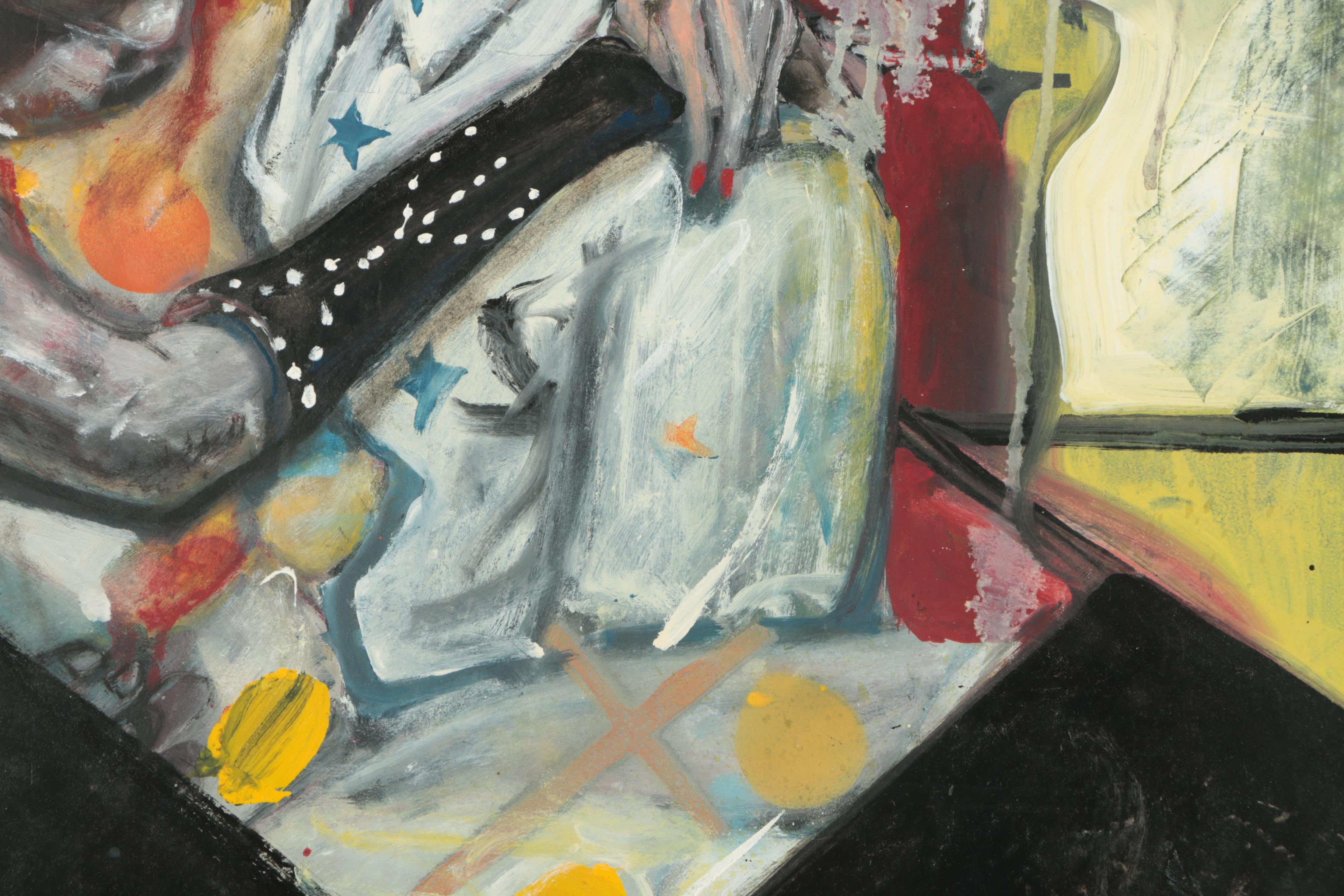 Oil Painting of Embracing Figures