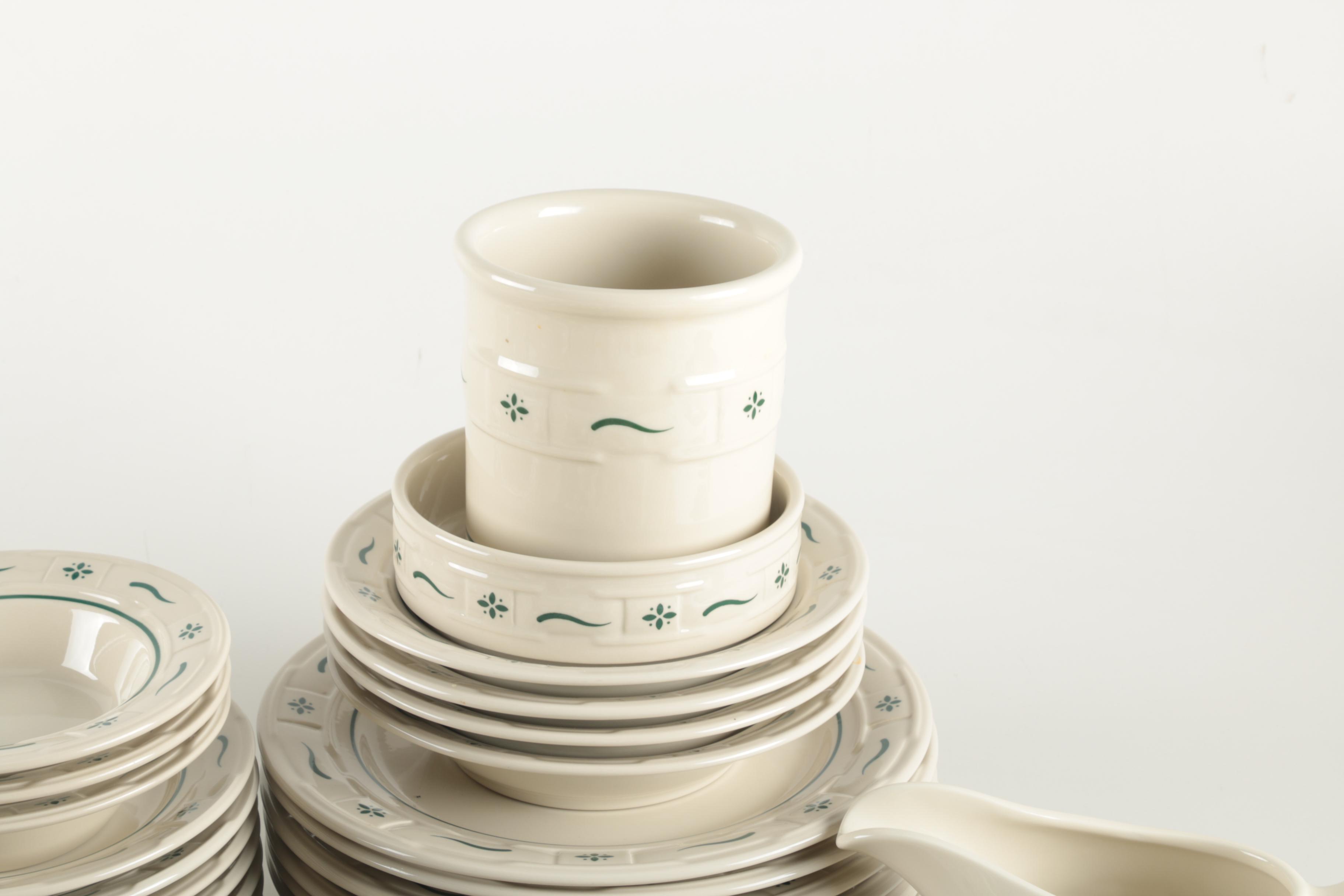 Longaberger "Woven Traditions" Heritage Green Pottery