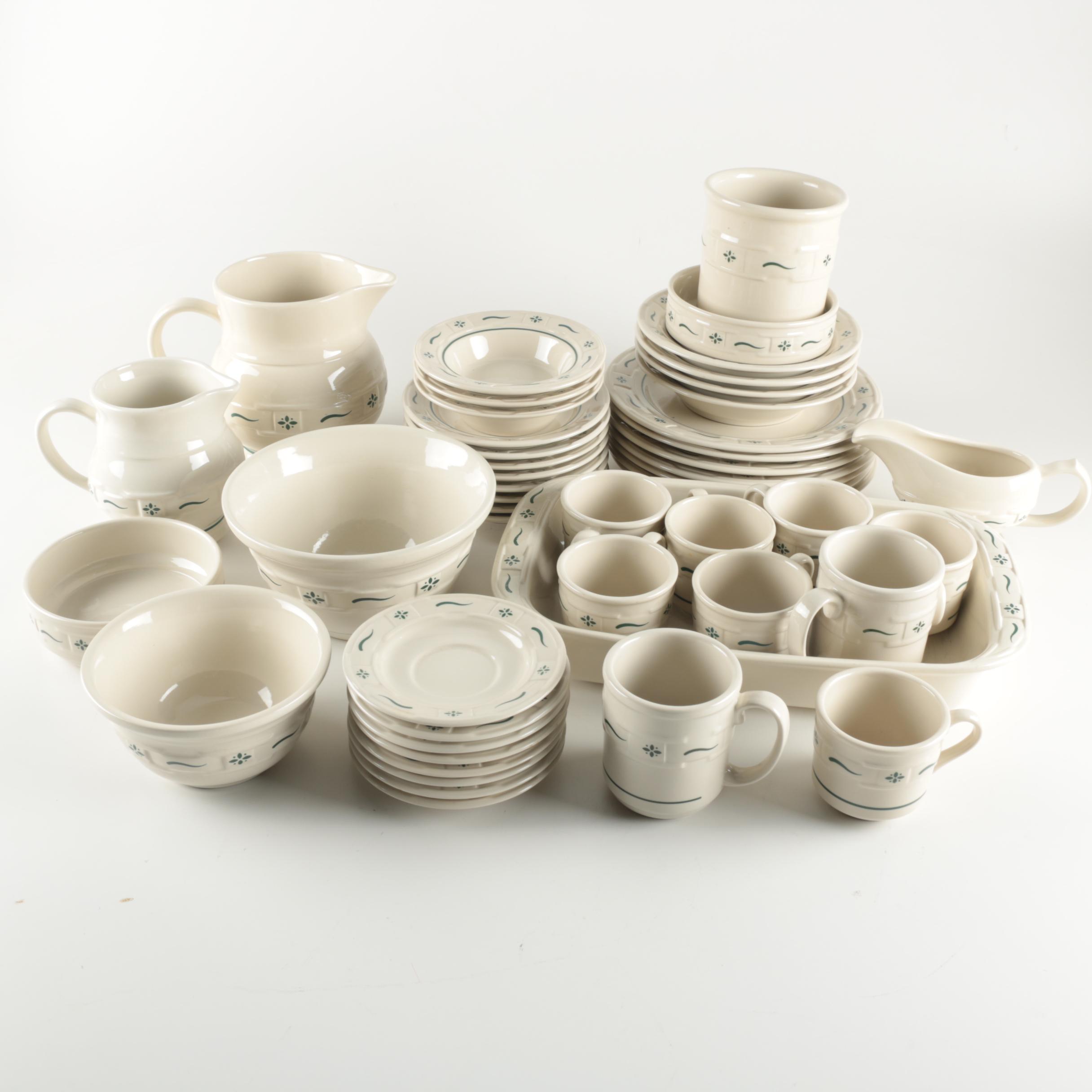 Longaberger "Woven Traditions" Heritage Green Pottery