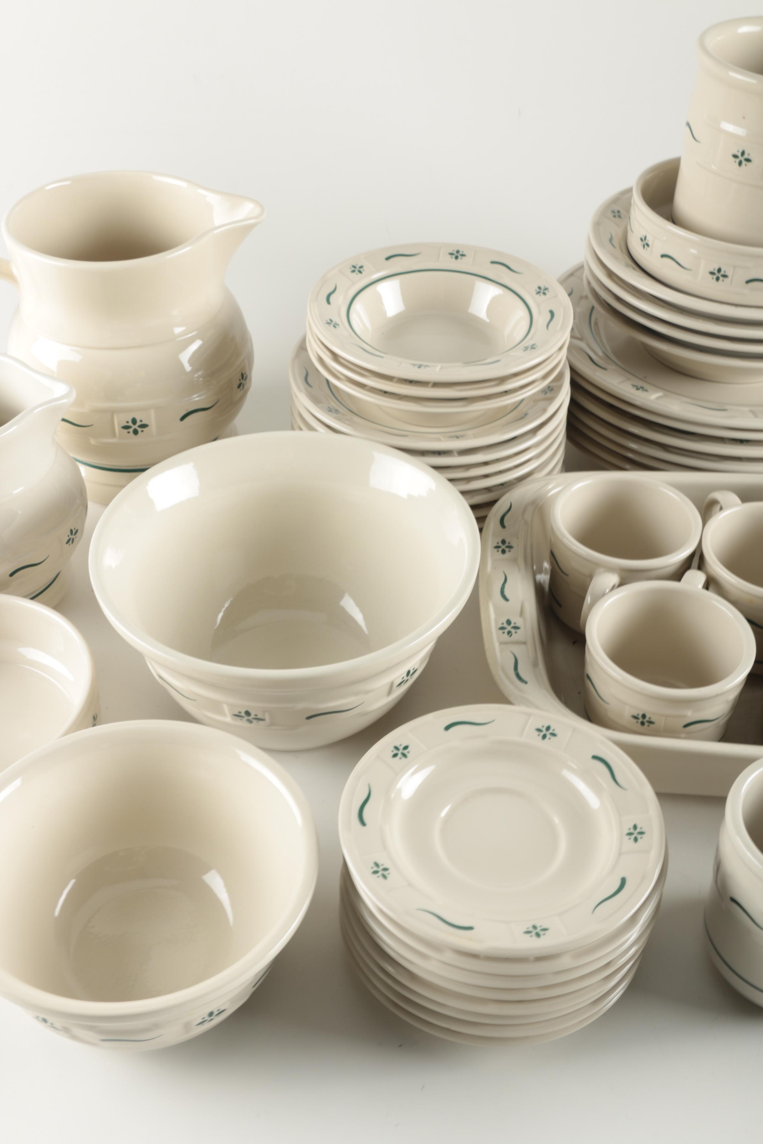 Longaberger "Woven Traditions" Heritage Green Pottery