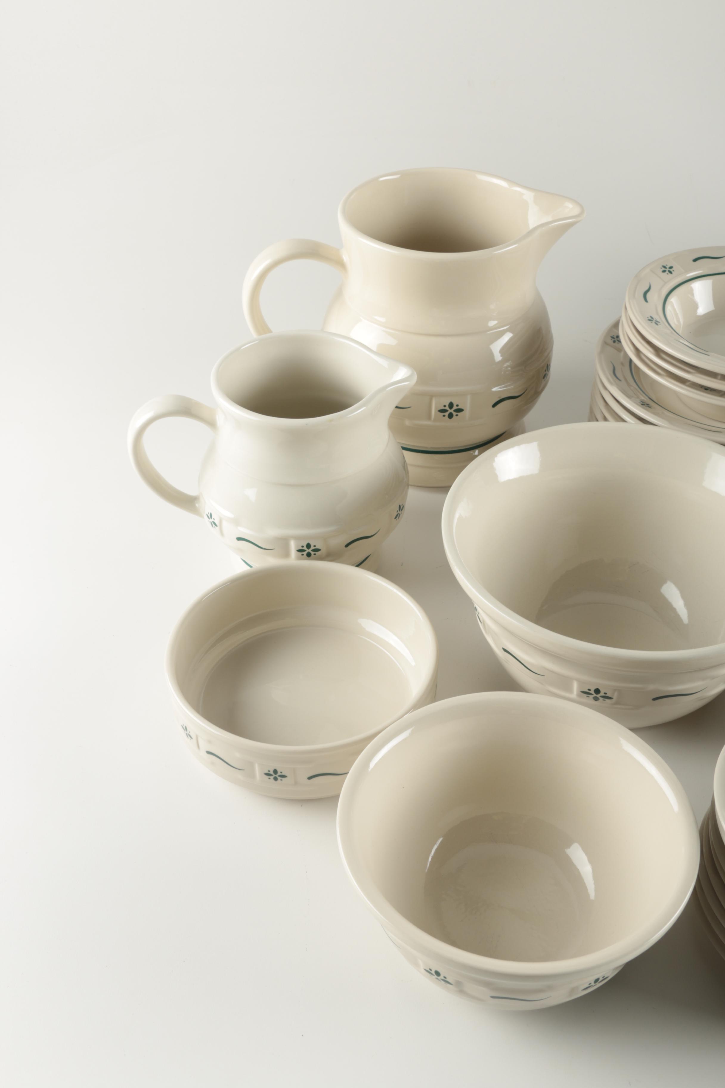Longaberger "Woven Traditions" Heritage Green Pottery