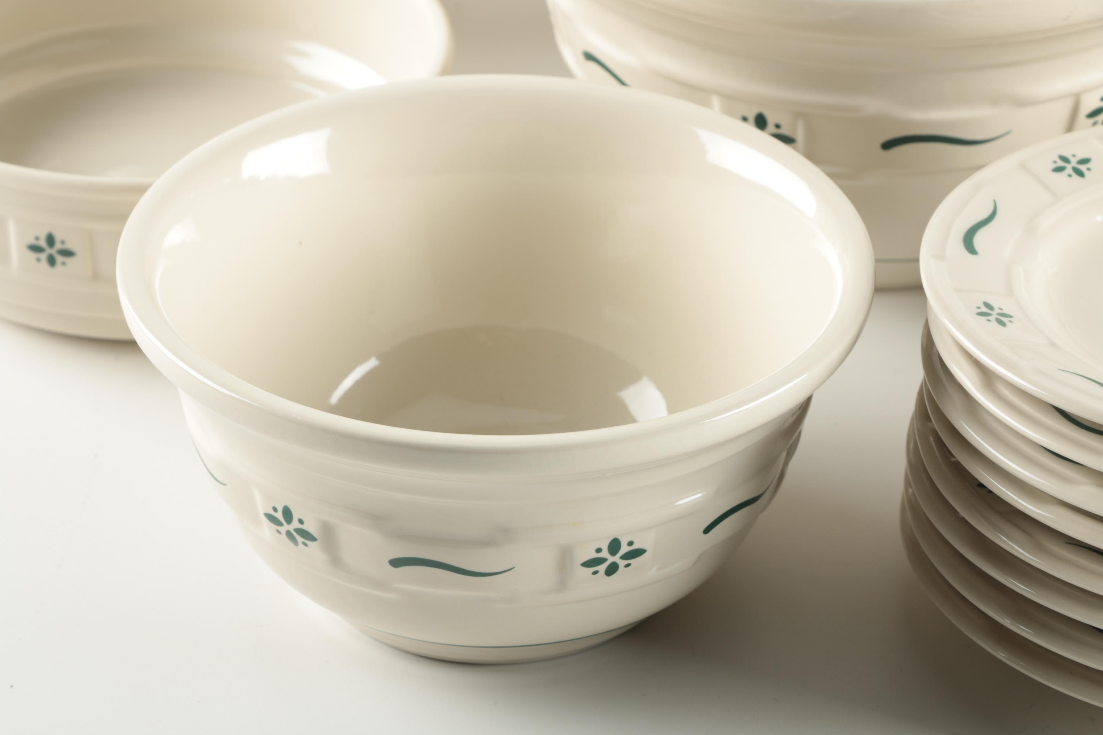 Longaberger "Woven Traditions" Heritage Green Pottery