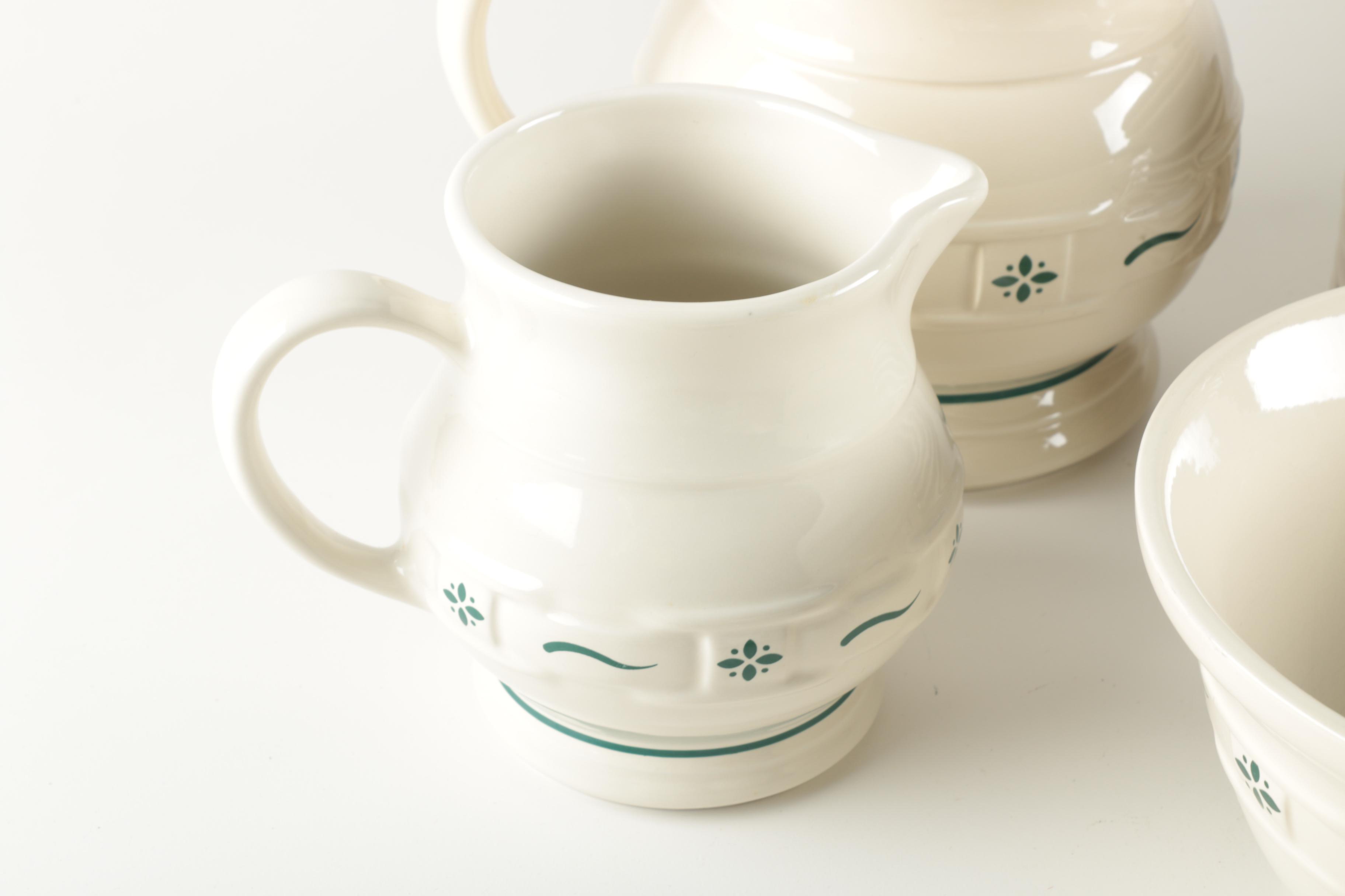 Longaberger "Woven Traditions" Heritage Green Pottery