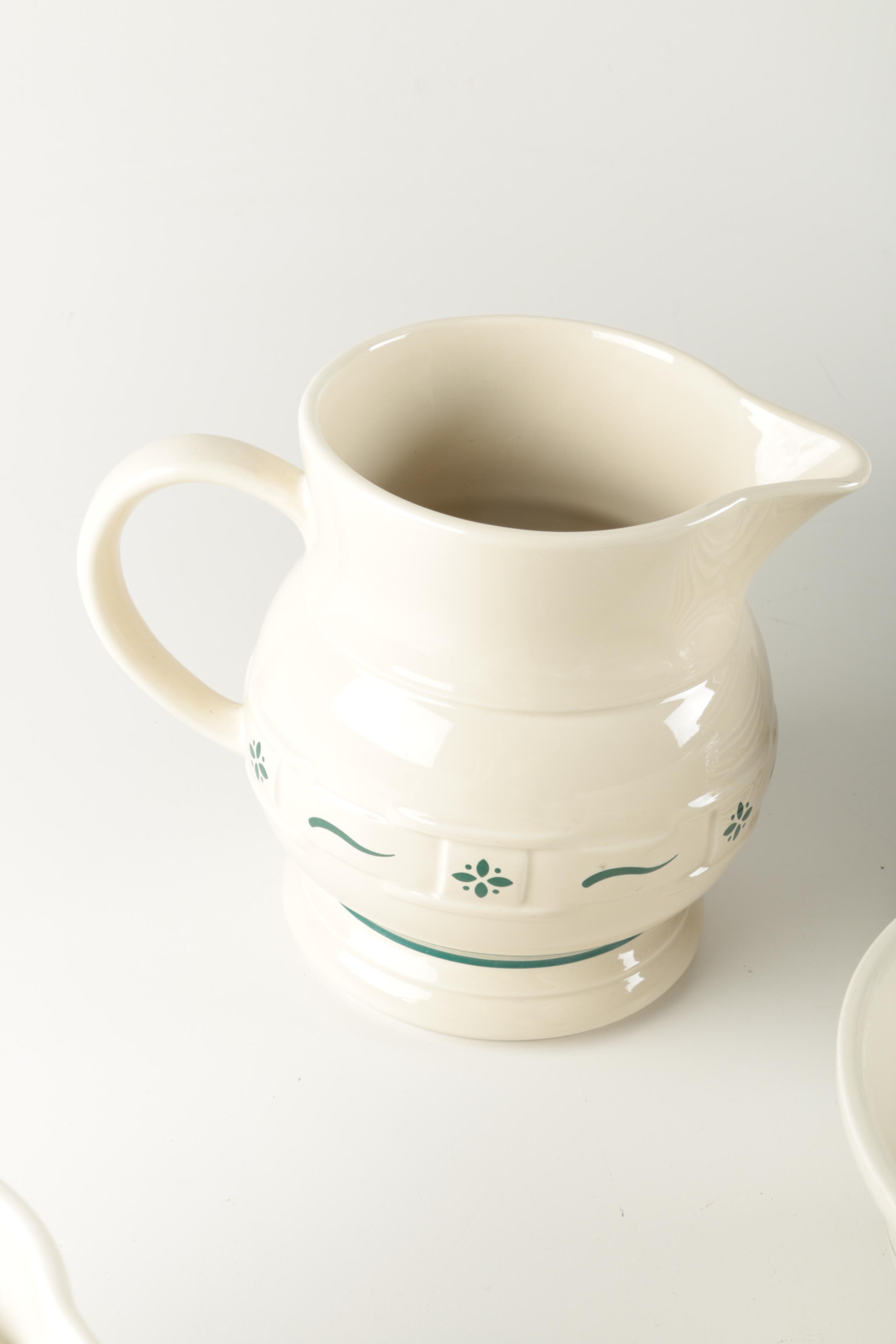 Longaberger "Woven Traditions" Heritage Green Pottery