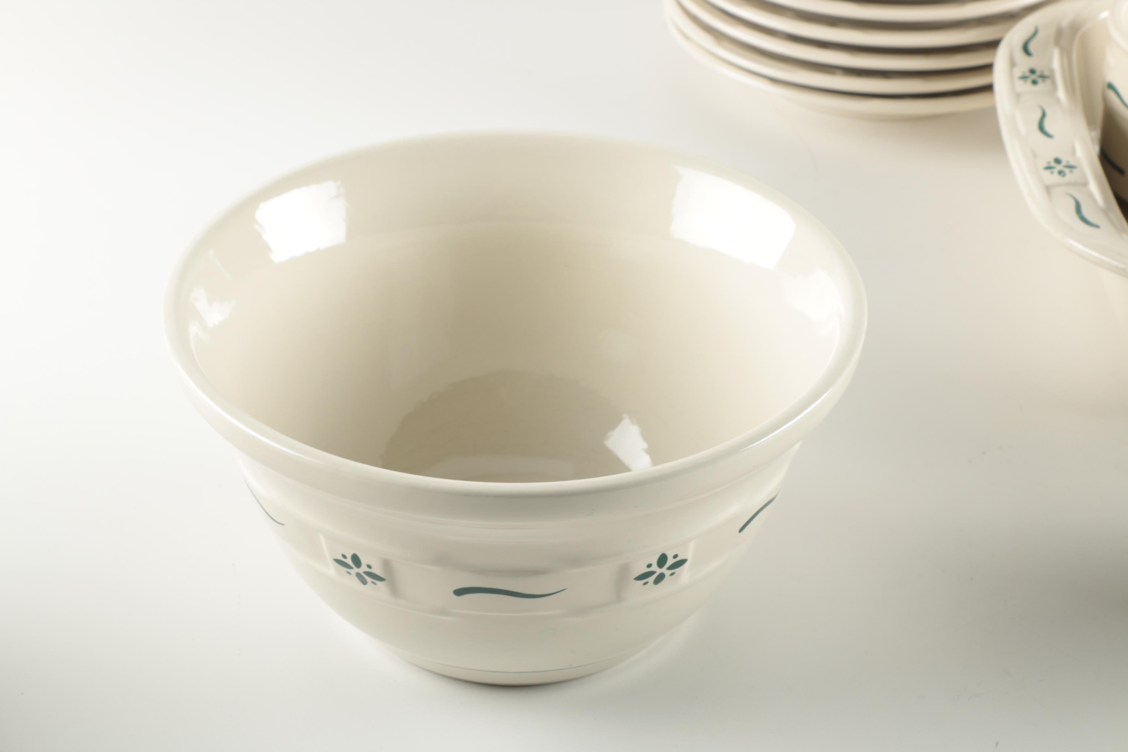 Longaberger "Woven Traditions" Heritage Green Pottery