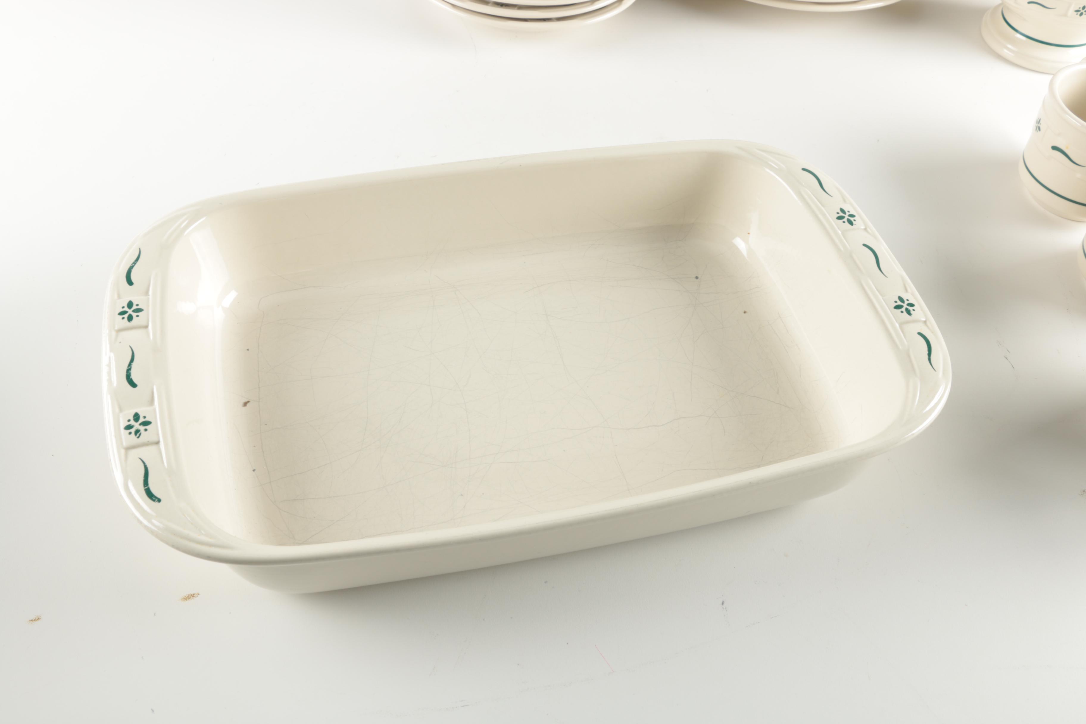 Longaberger "Woven Traditions" Heritage Green Pottery