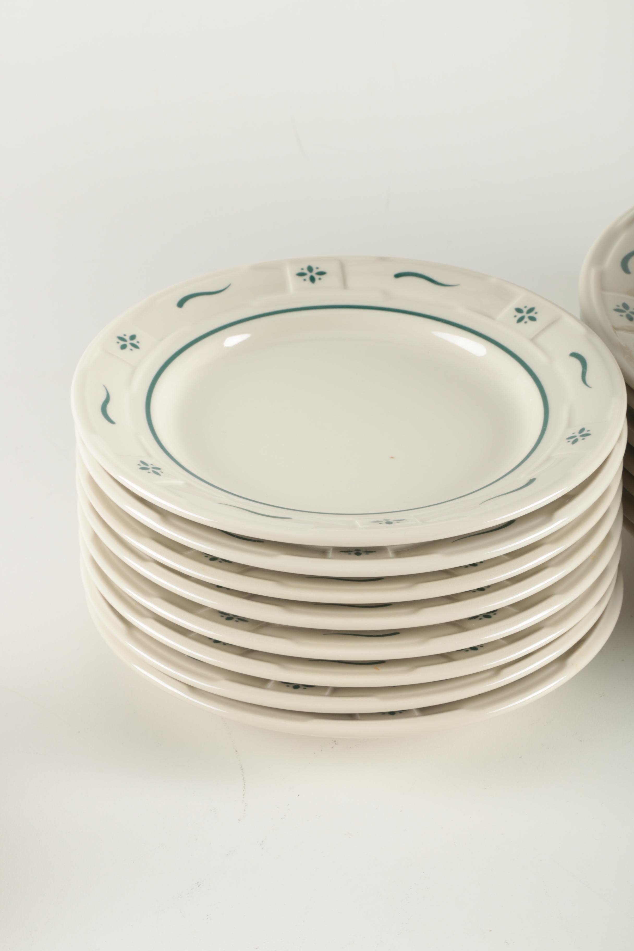 Longaberger "Woven Traditions" Heritage Green Pottery