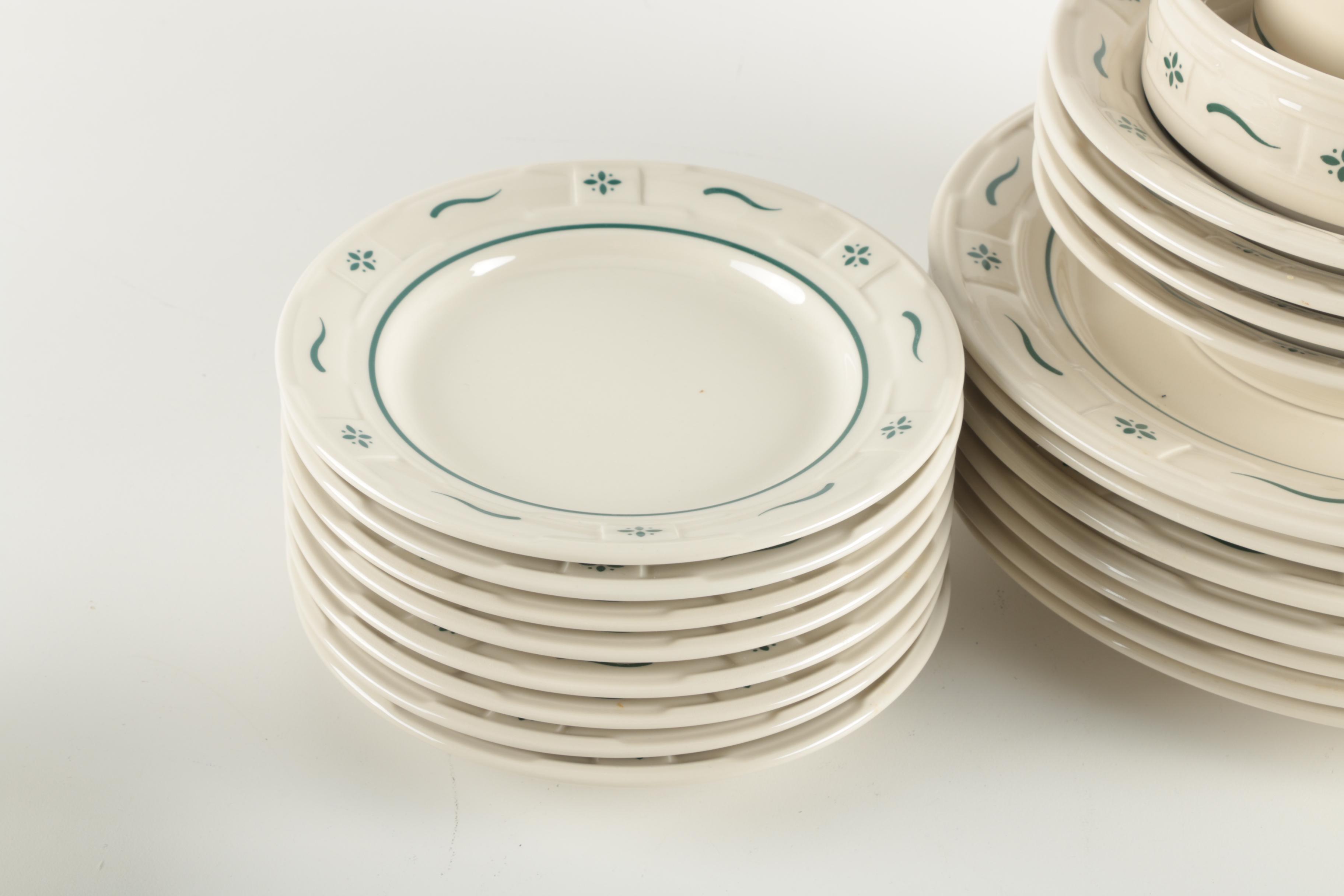 Longaberger "Woven Traditions" Heritage Green Pottery