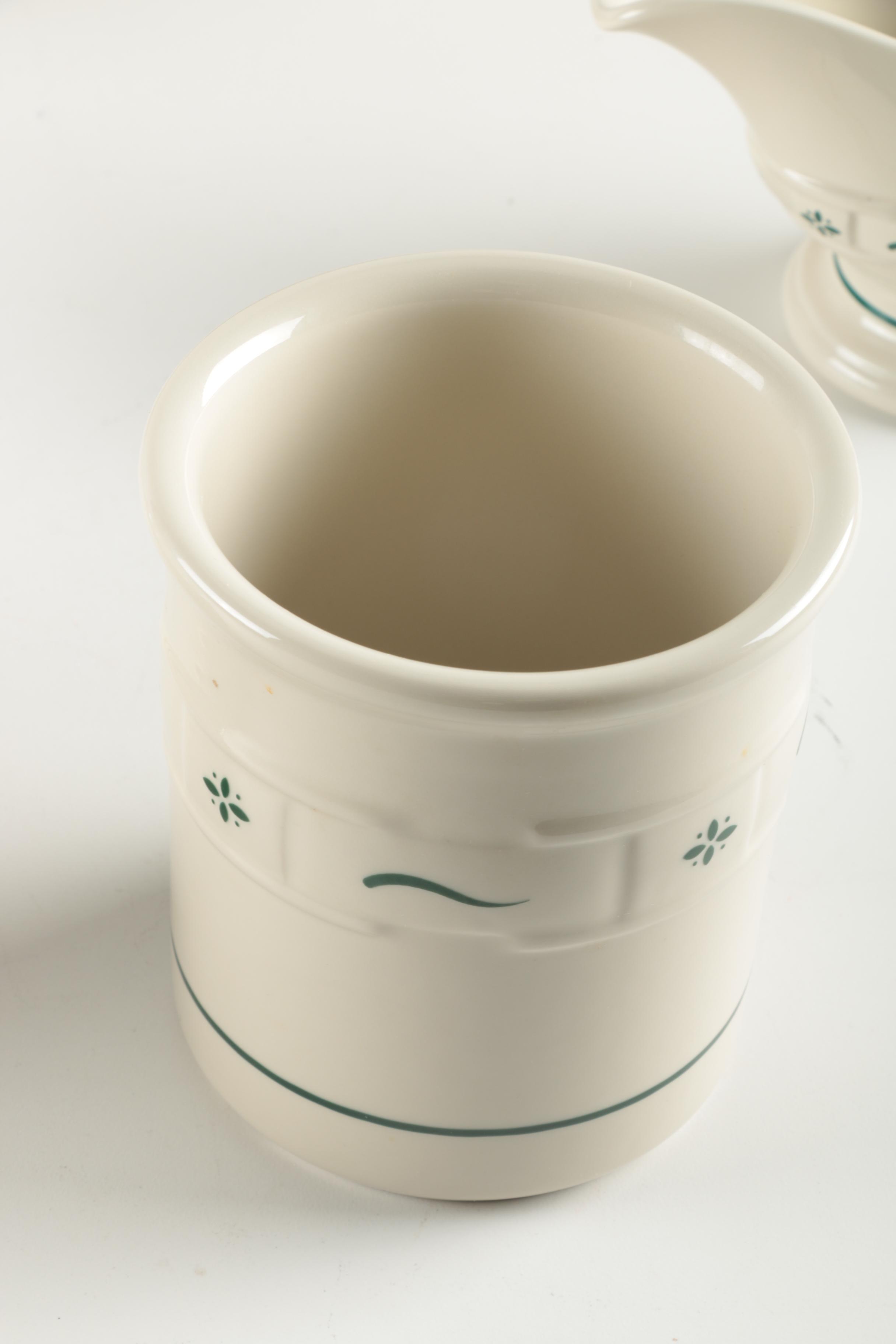 Longaberger "Woven Traditions" Heritage Green Pottery