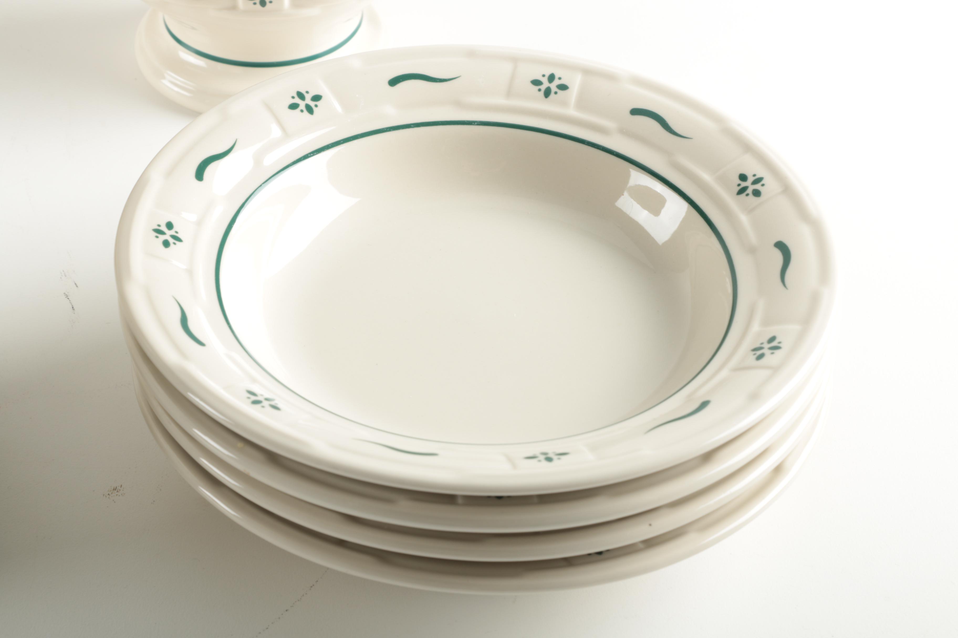 Longaberger "Woven Traditions" Heritage Green Pottery