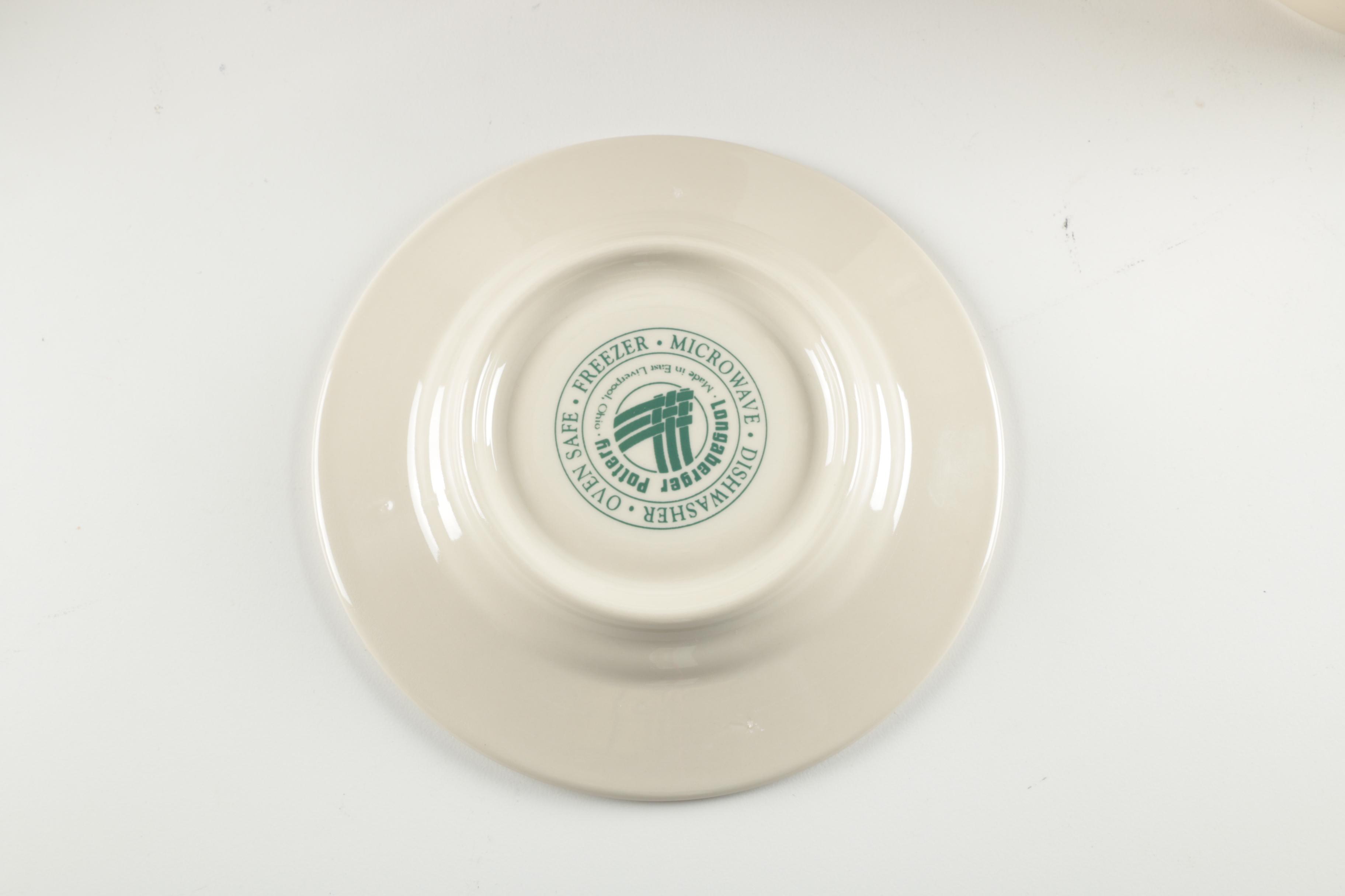 Longaberger "Woven Traditions" Heritage Green Pottery