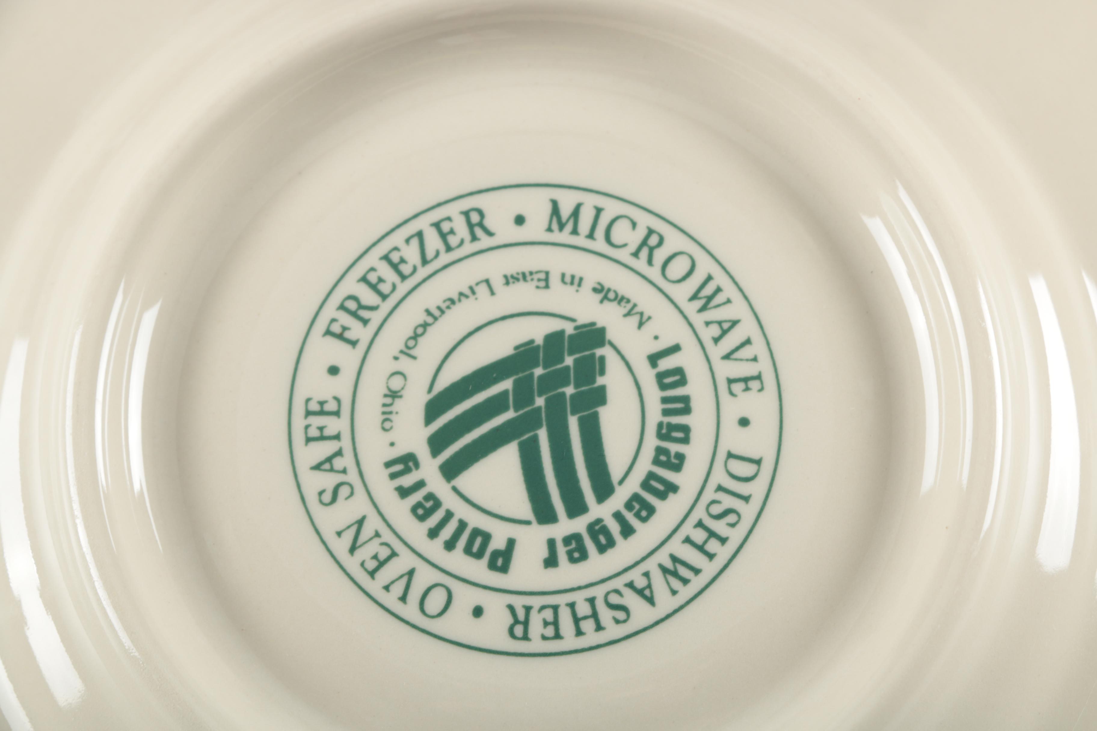 Longaberger "Woven Traditions" Heritage Green Pottery
