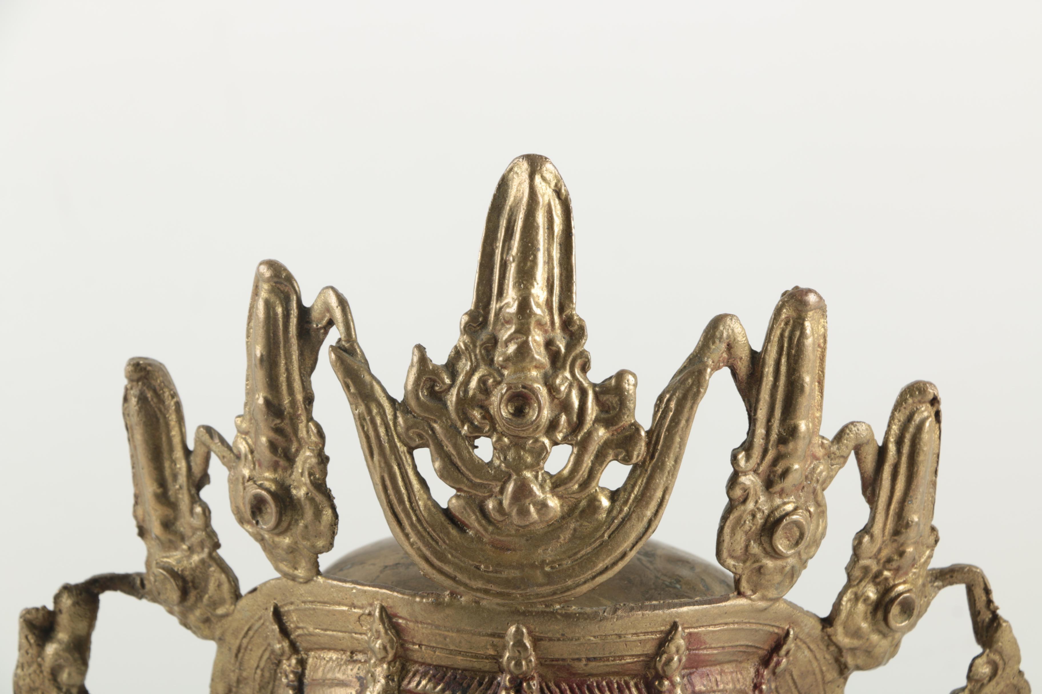 Sino-Tibetan Cast Brass Tone Metal Buddhist Bust