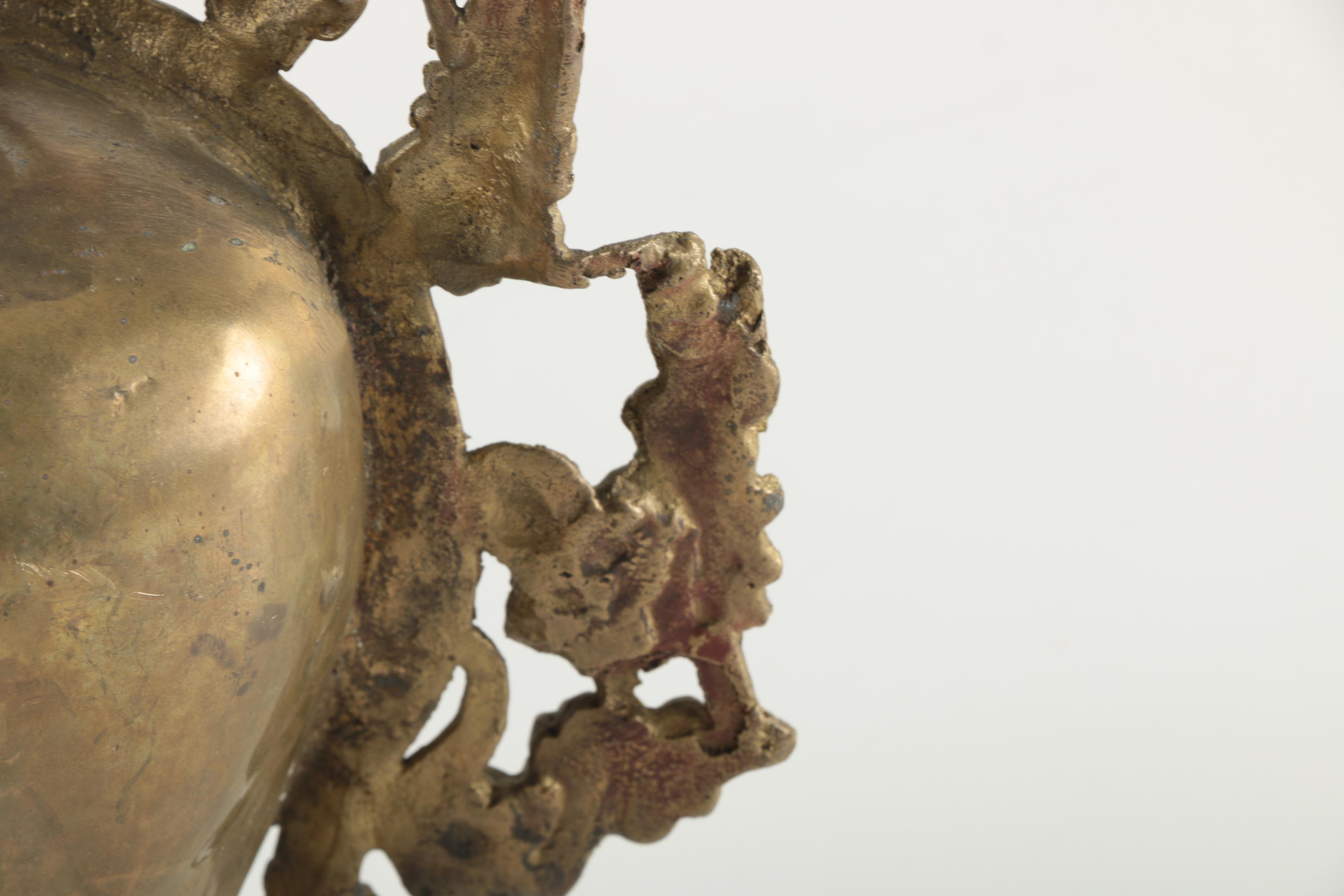 Sino-Tibetan Cast Brass Tone Metal Buddhist Bust