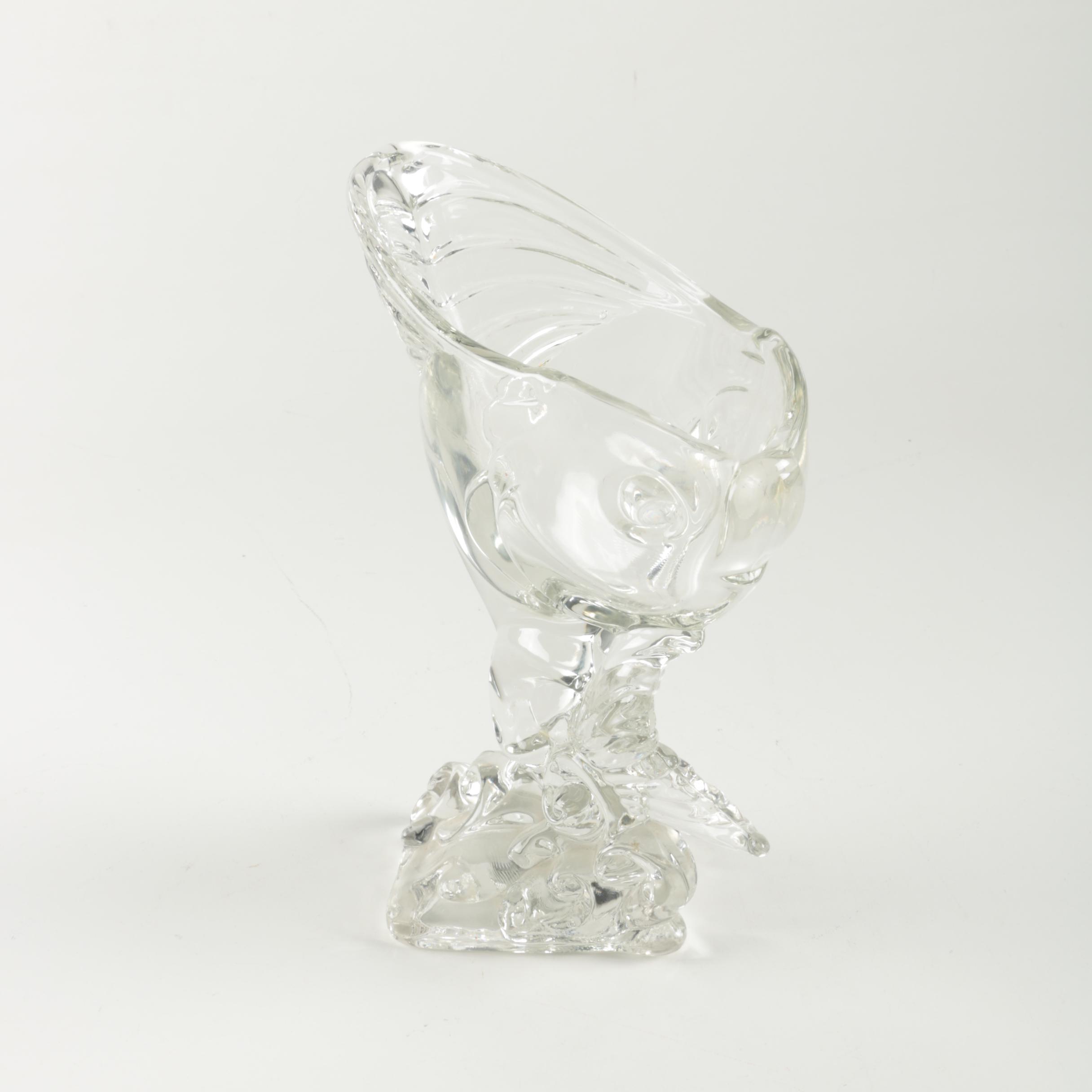 Hand Blown Glass Fish Figurine Vessel