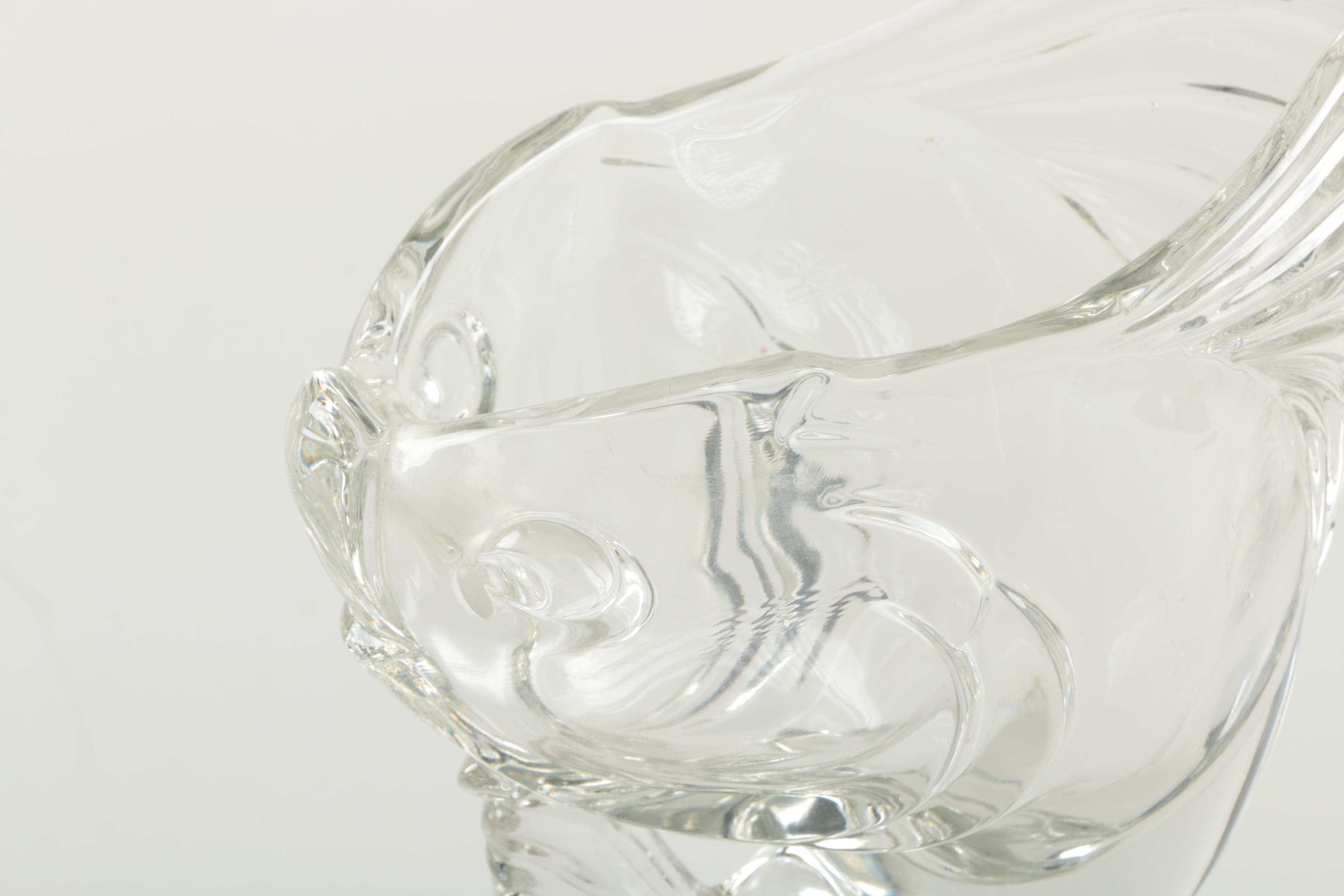 Hand Blown Glass Fish Figurine Vessel