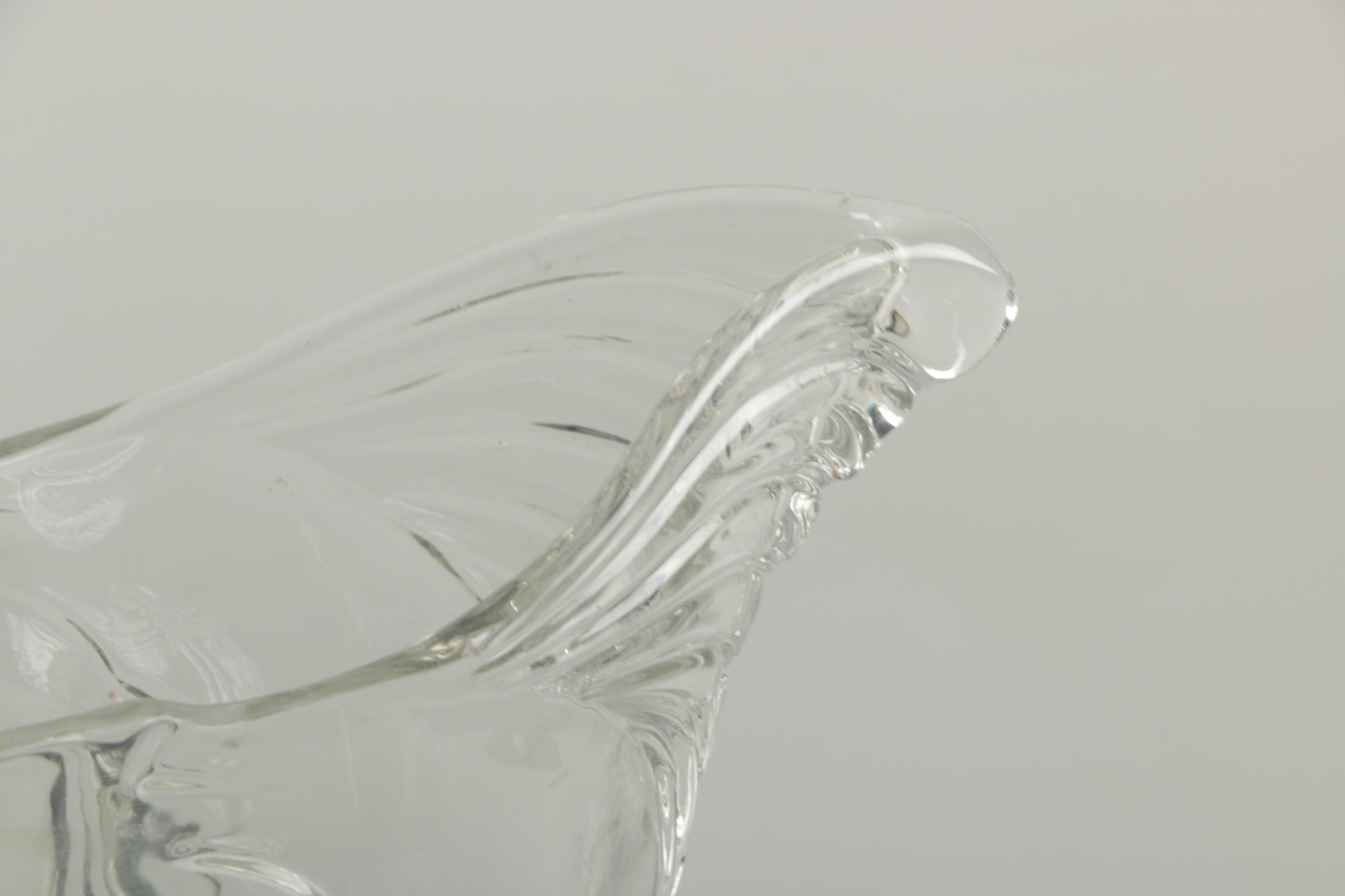 Hand Blown Glass Fish Figurine Vessel