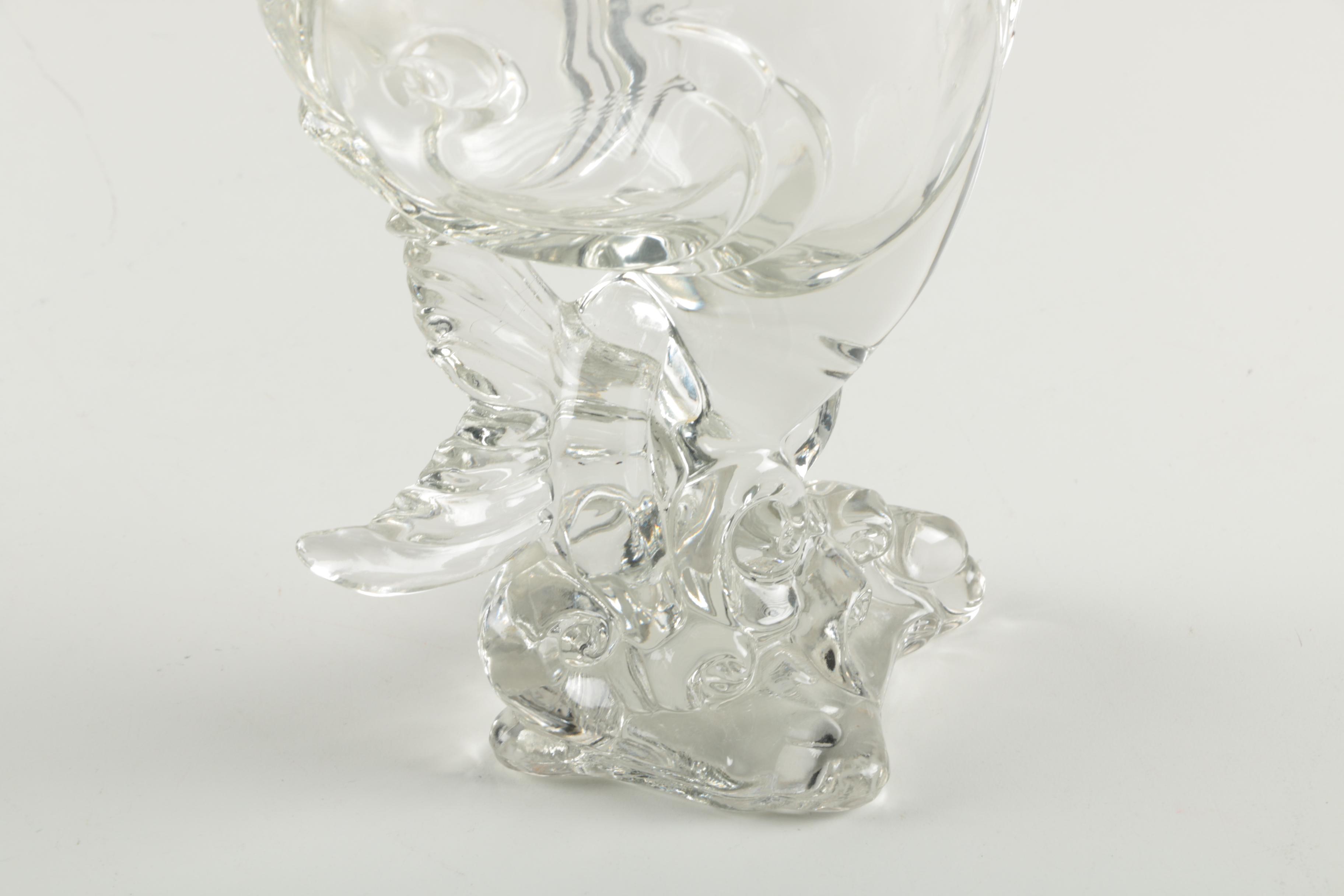 Hand Blown Glass Fish Figurine Vessel