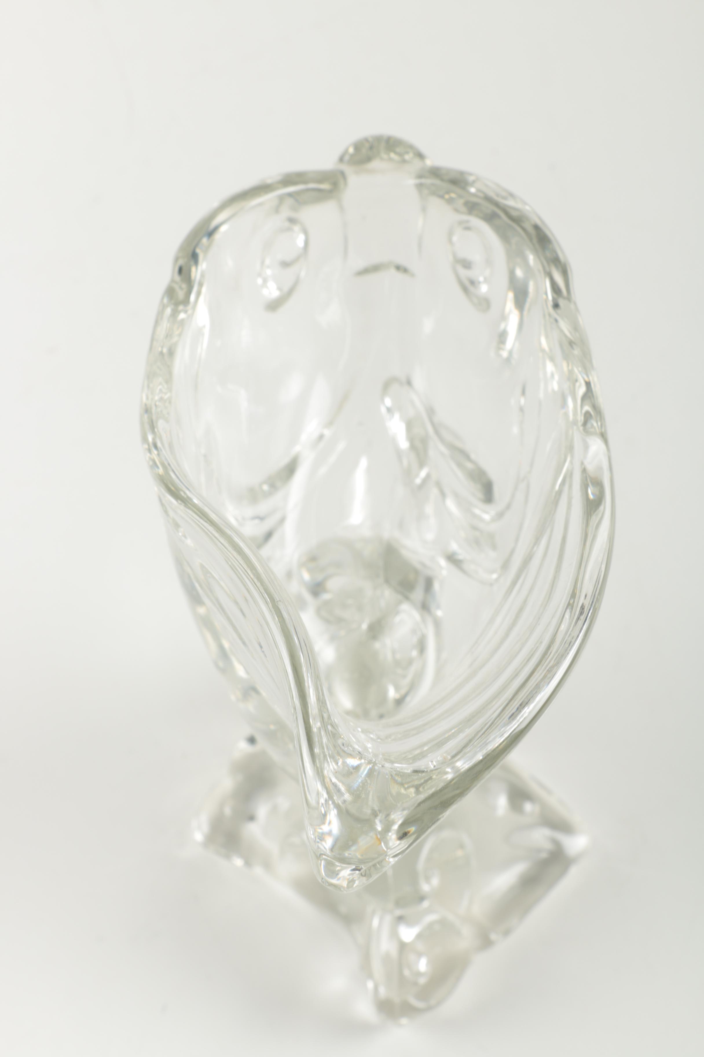 Hand Blown Glass Fish Figurine Vessel