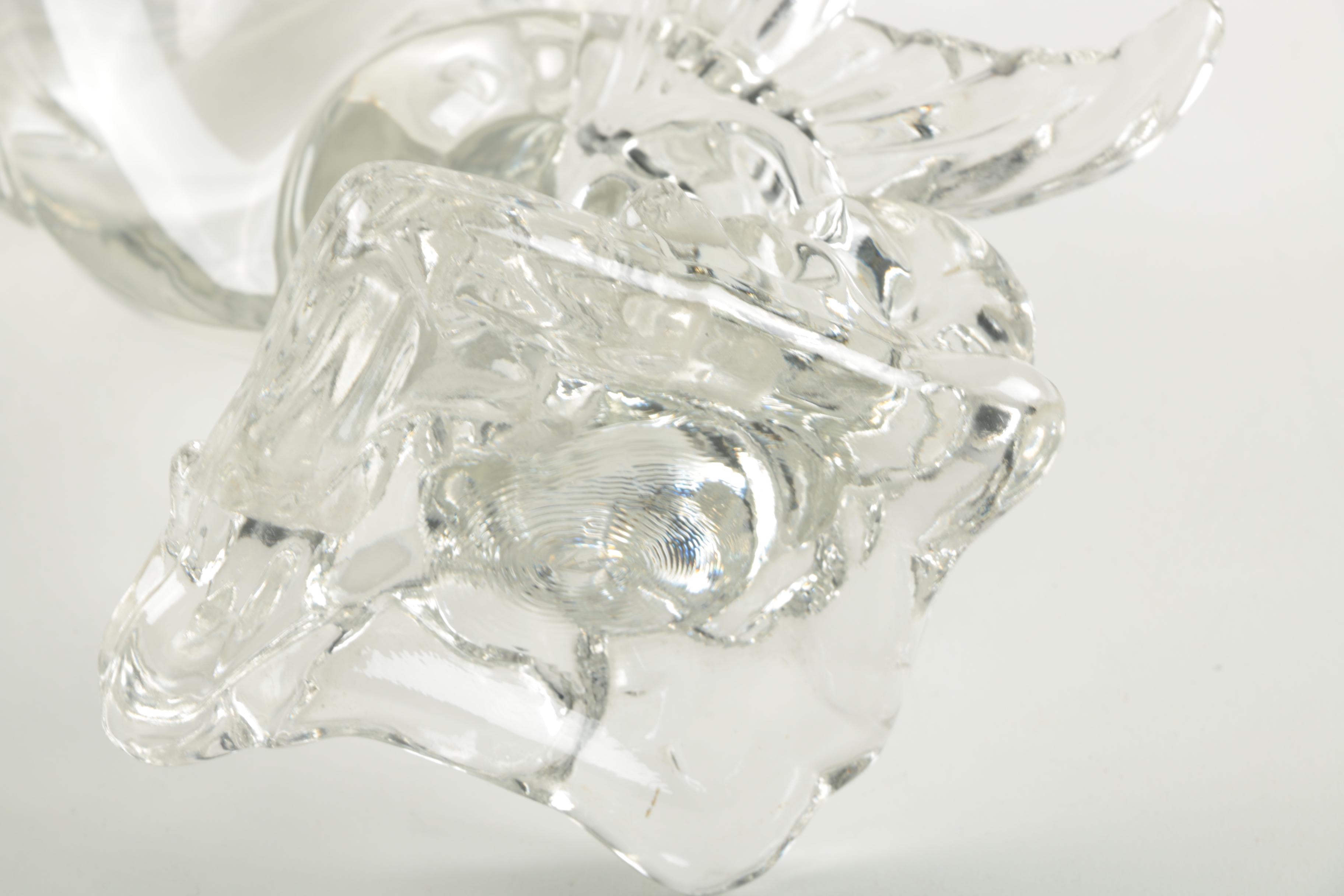 Hand Blown Glass Fish Figurine Vessel