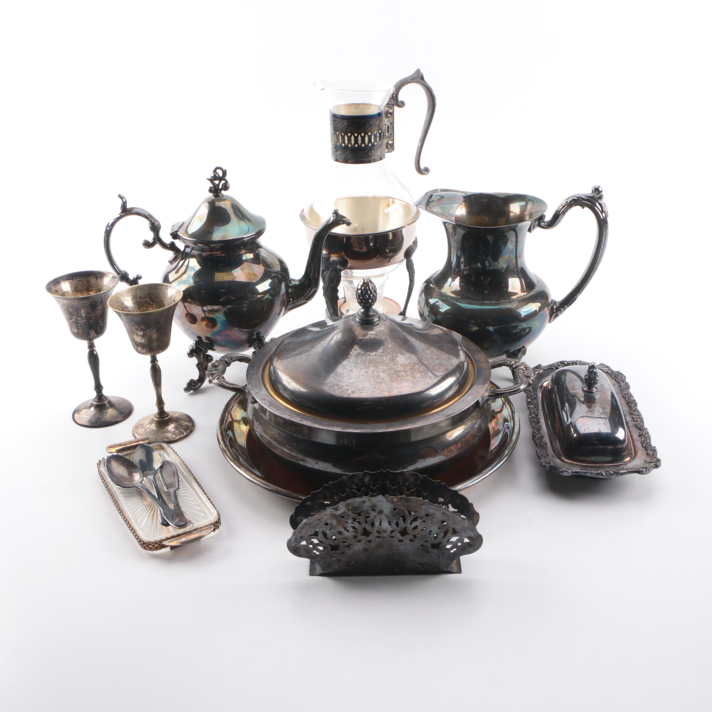 Assorted Silver-Plated Serveware and Accessories