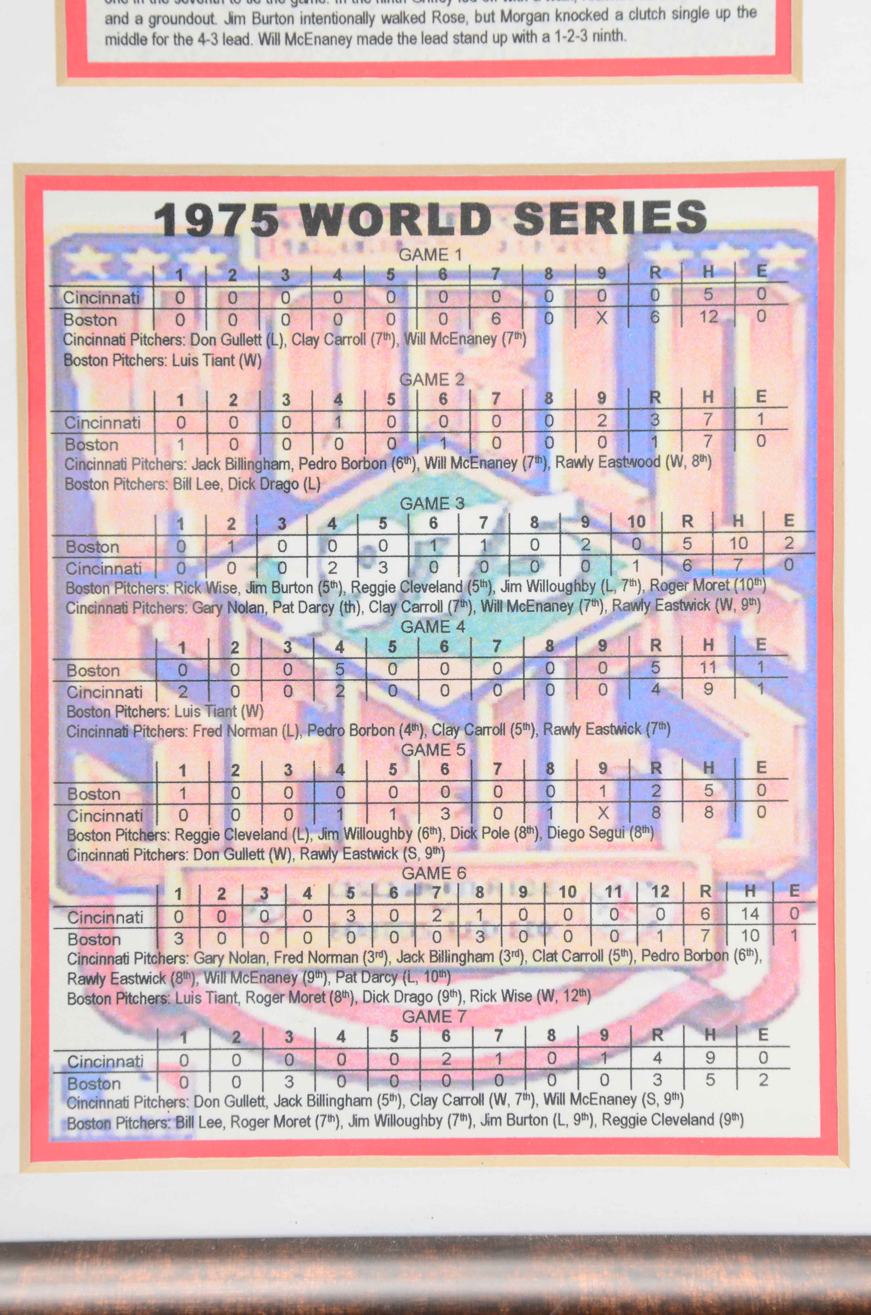 Framed Signed Perez, Bench, Morgan, Rose Picture